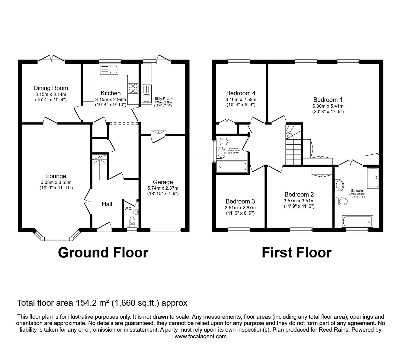 Floorplan of 4 bedroom Detached House for sale, Tamar Close, Leyland, Lancashire, PR25