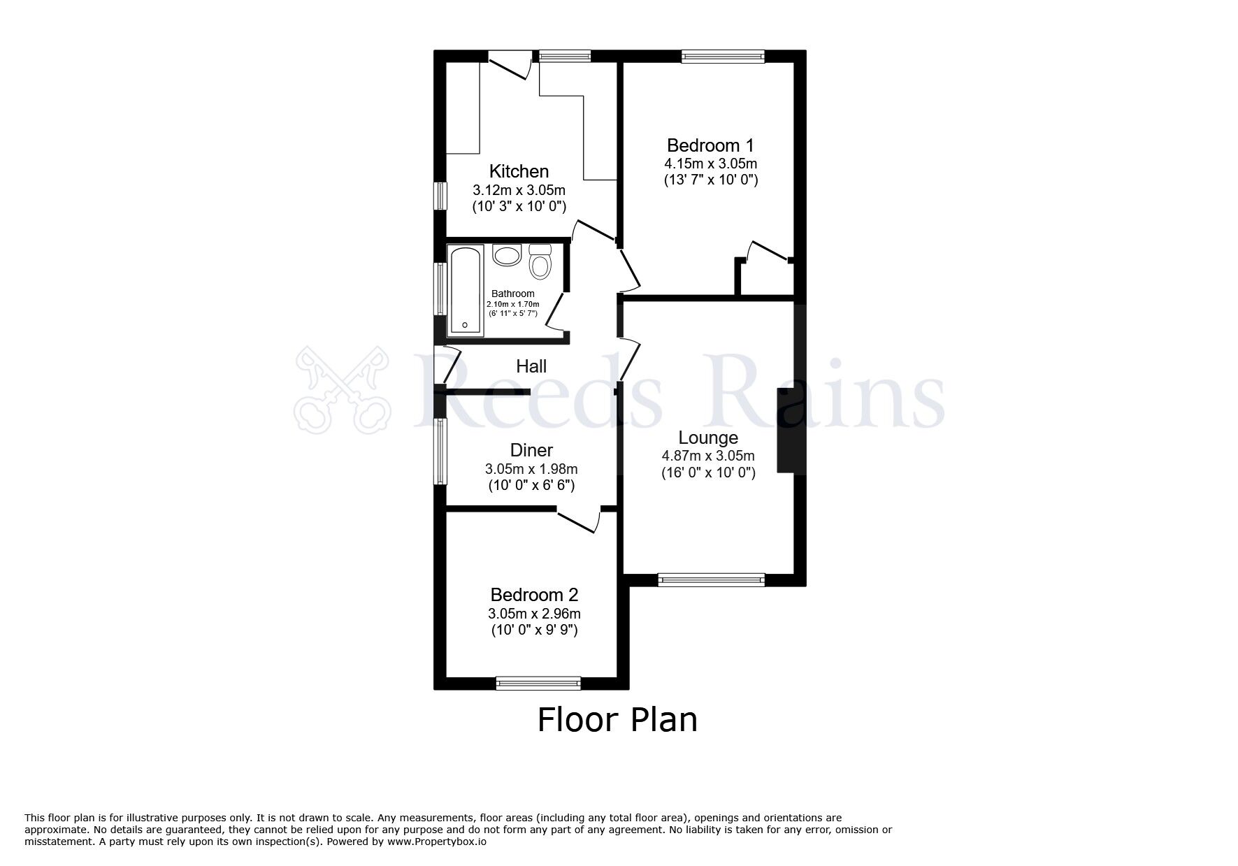 Floorplan of 2 bedroom Semi Detached Bungalow for sale, St. Annes Road, Leyland, Lancashire, PR25