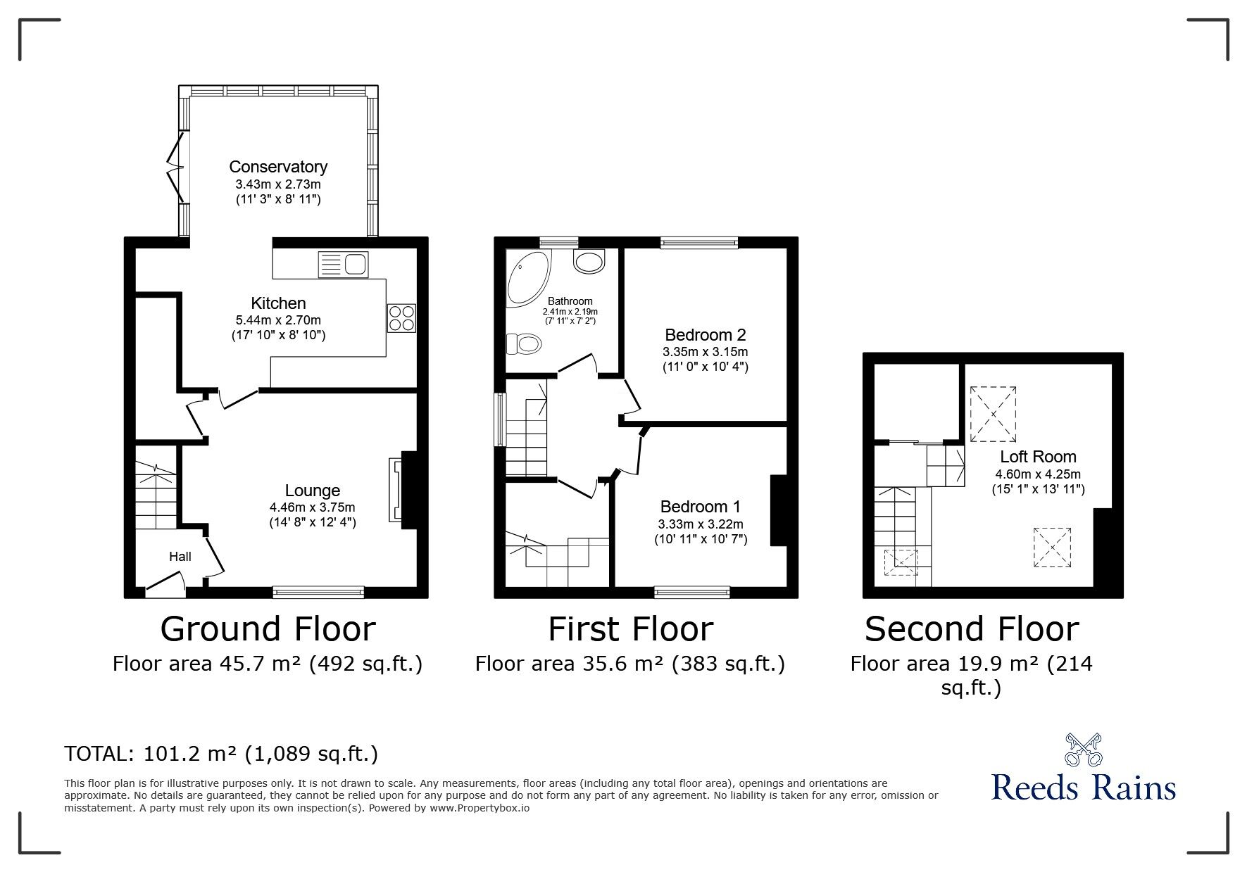 Floorplan of 2 bedroom Semi Detached House for sale, Gloucester Avenue, Farington, Lancashire, PR25