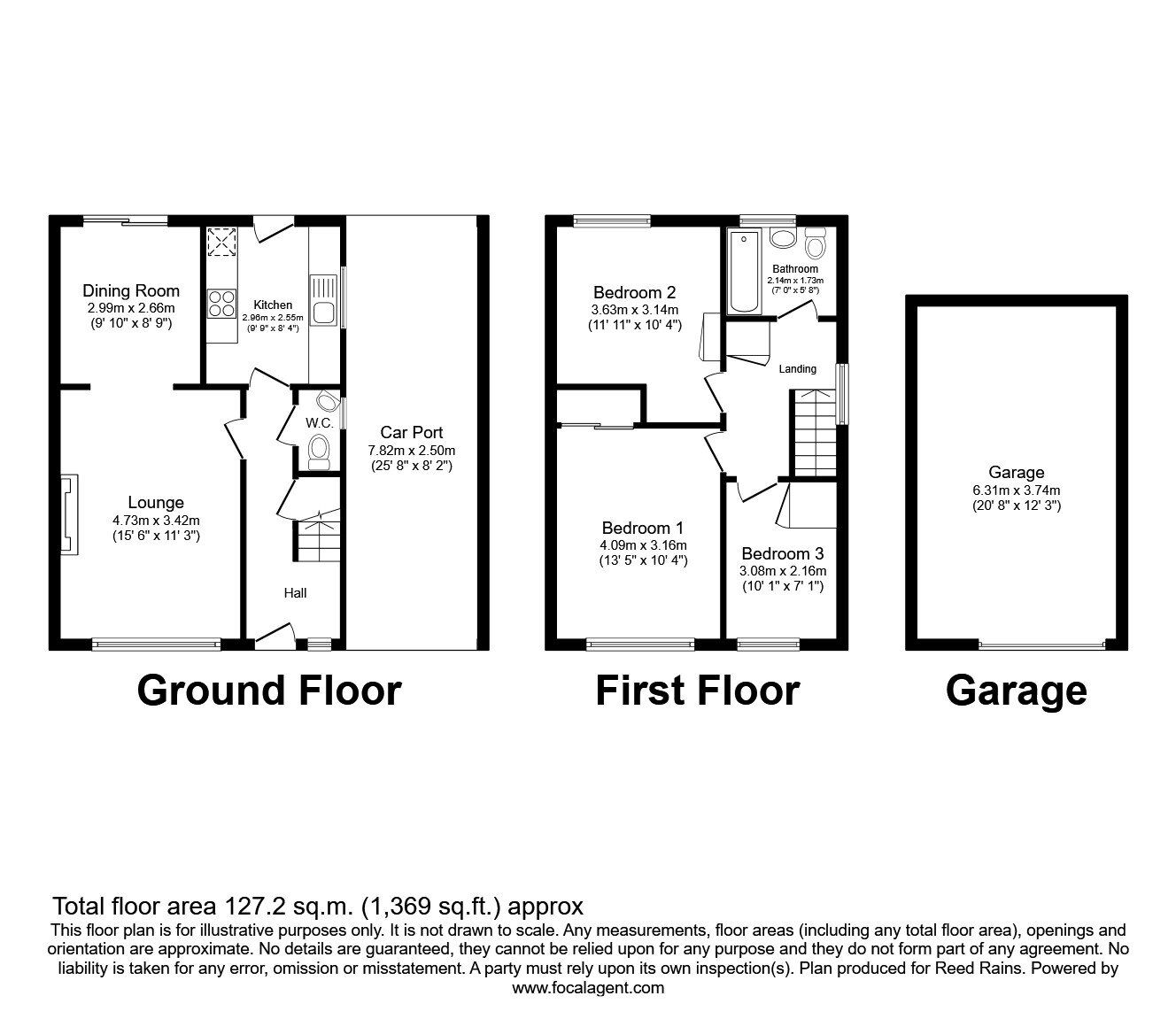 Floorplan of 3 bedroom Detached House to rent, Redwood Avenue, Leyland, Lancashire, PR25