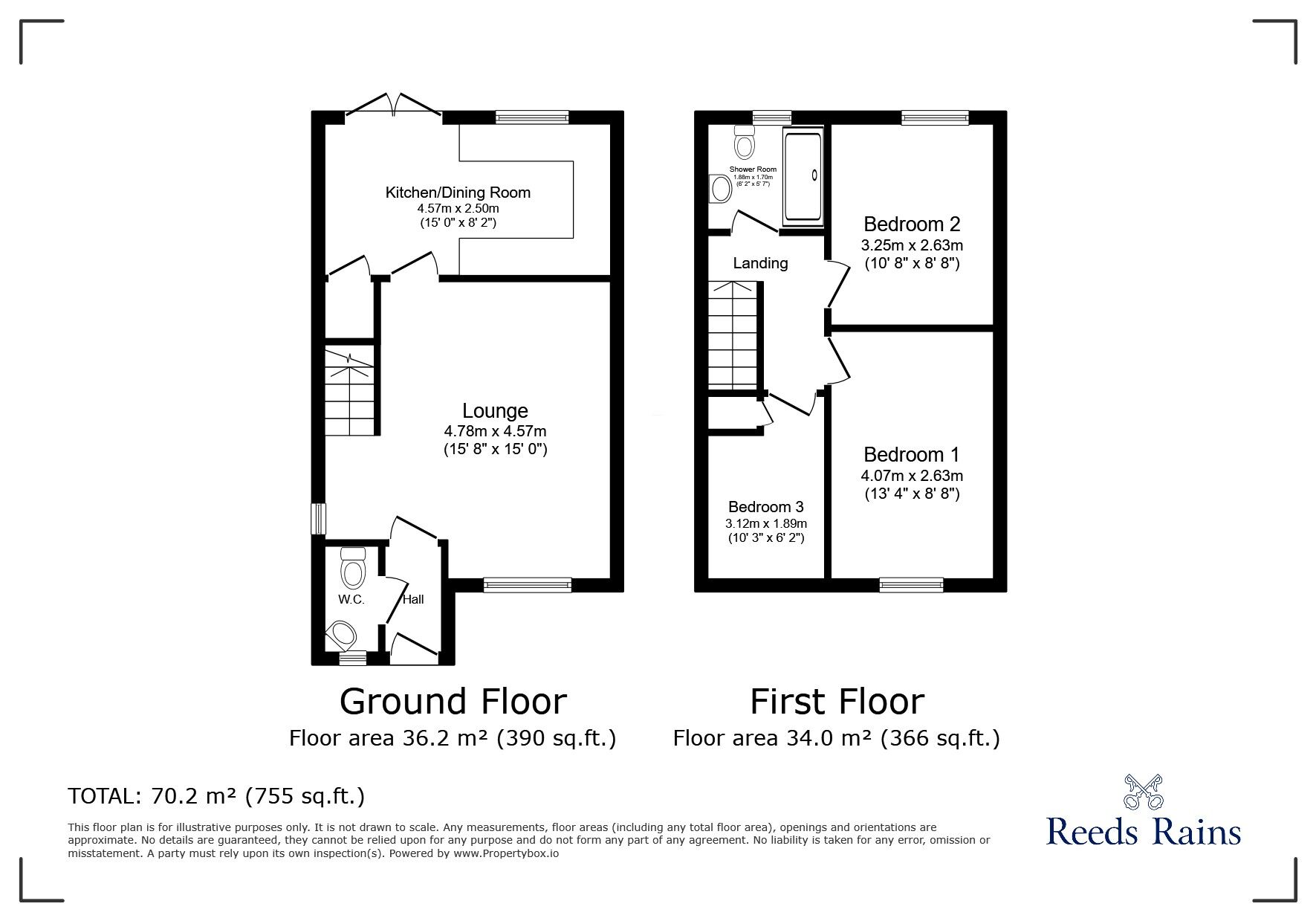 Floorplan of 3 bedroom Mid Terrace House for sale, Mayflower Crescent, Buckshaw Village, Lancashire, PR7