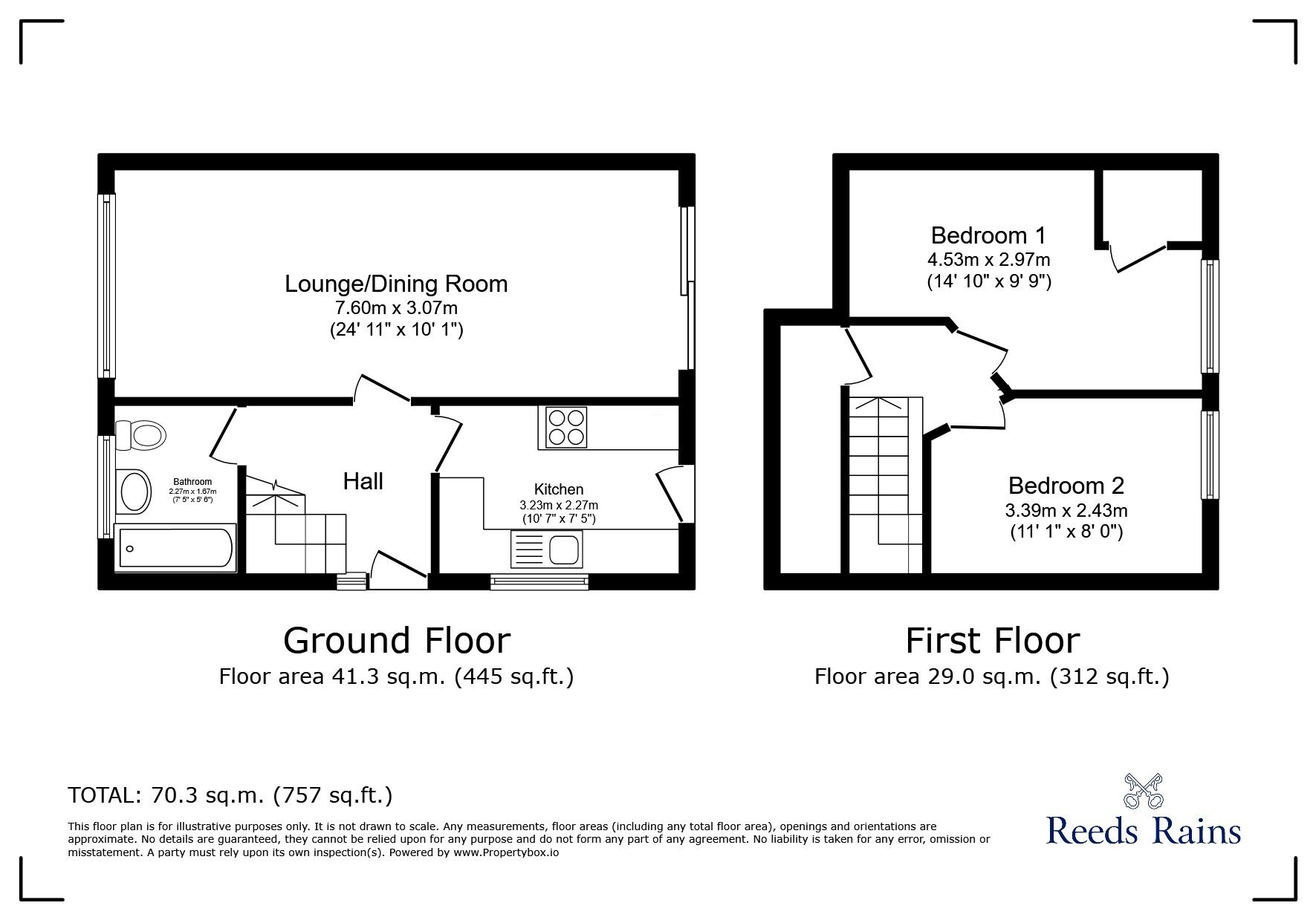 Floorplan of 2 bedroom Semi Detached House for sale, St. Davids Road, Leyland, Lancashire, PR25