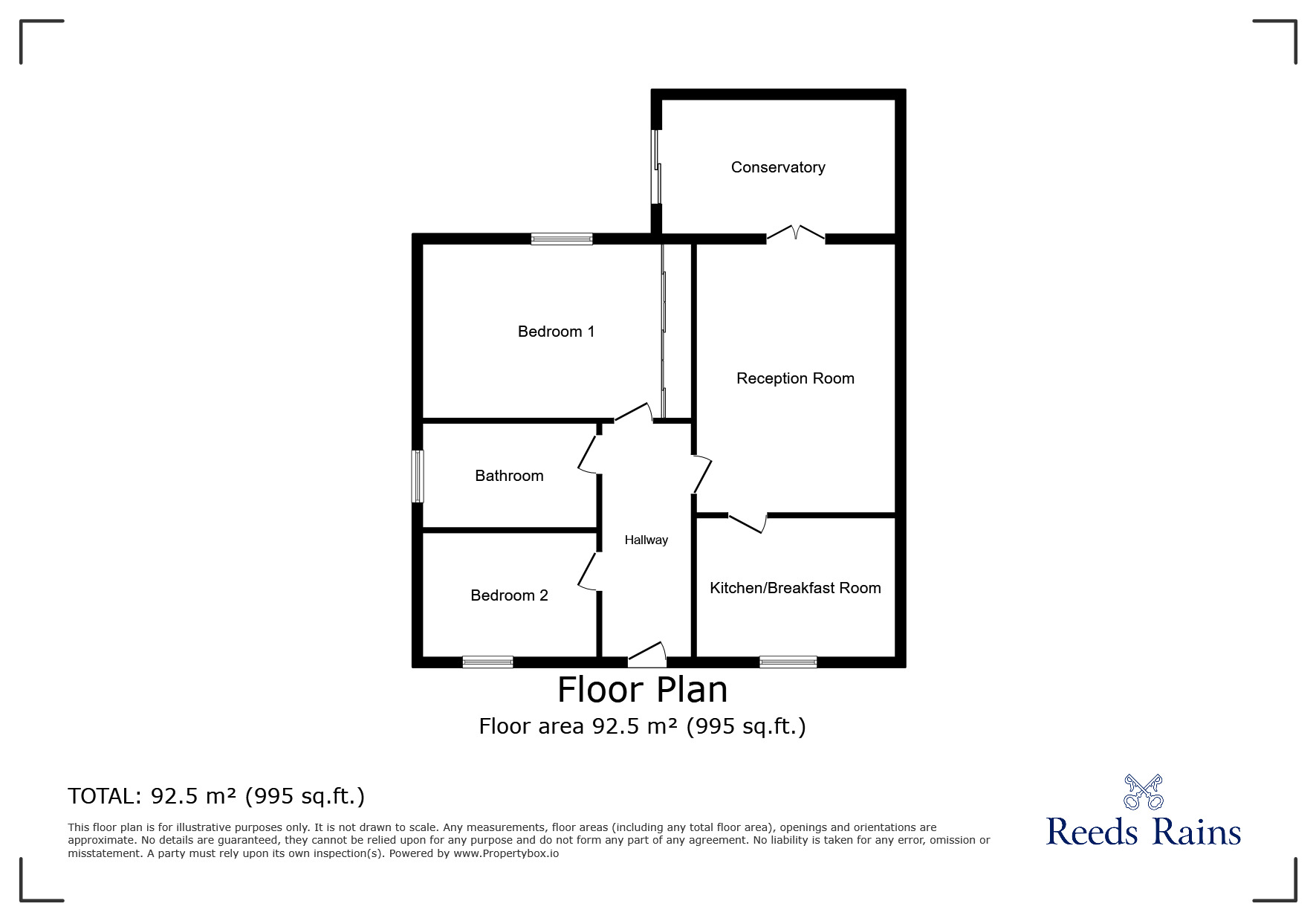 Floorplan of 2 bedroom  Flat for sale, Carr Meadow, Bamber Bridge, Lancashire, PR5