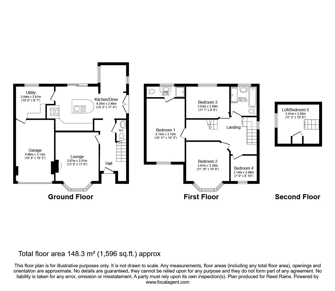 Floorplan of 4 bedroom Detached House for sale, Canberra Road, Leyland, Lancashire, PR25