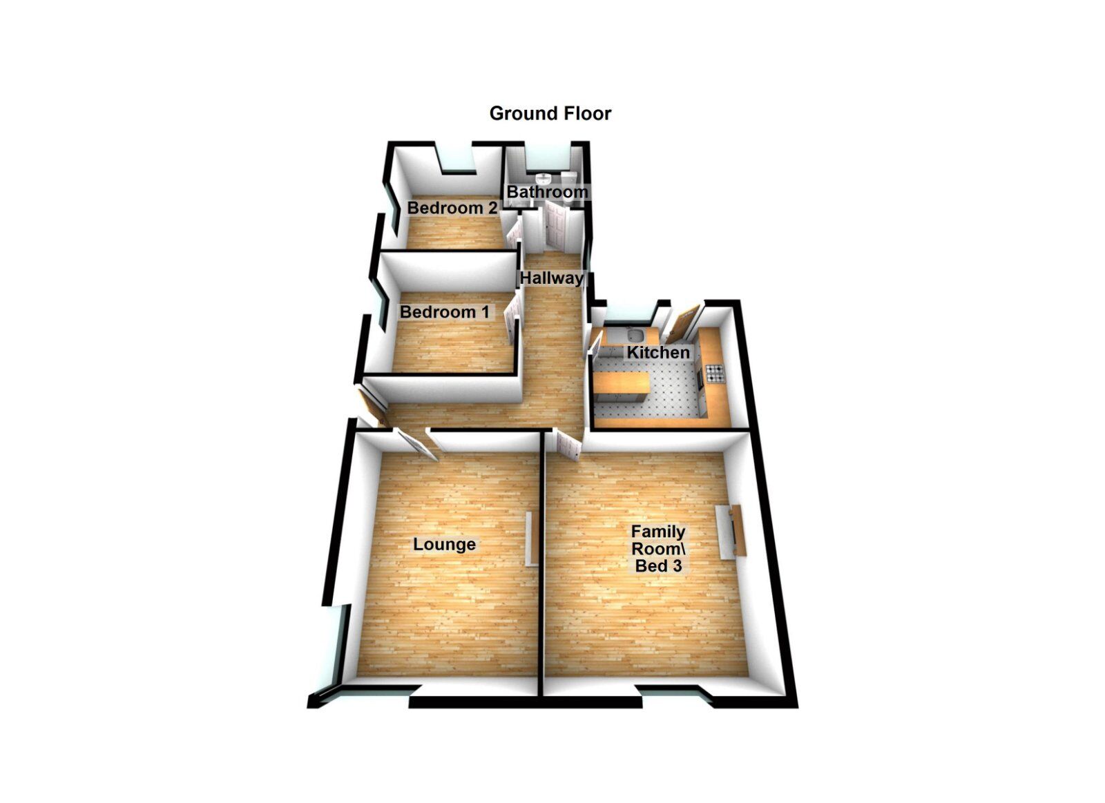 Floorplan of 3 bedroom Semi Detached Bungalow for sale, Killeaton Crescent, Dunmurry, Belfast, BT17