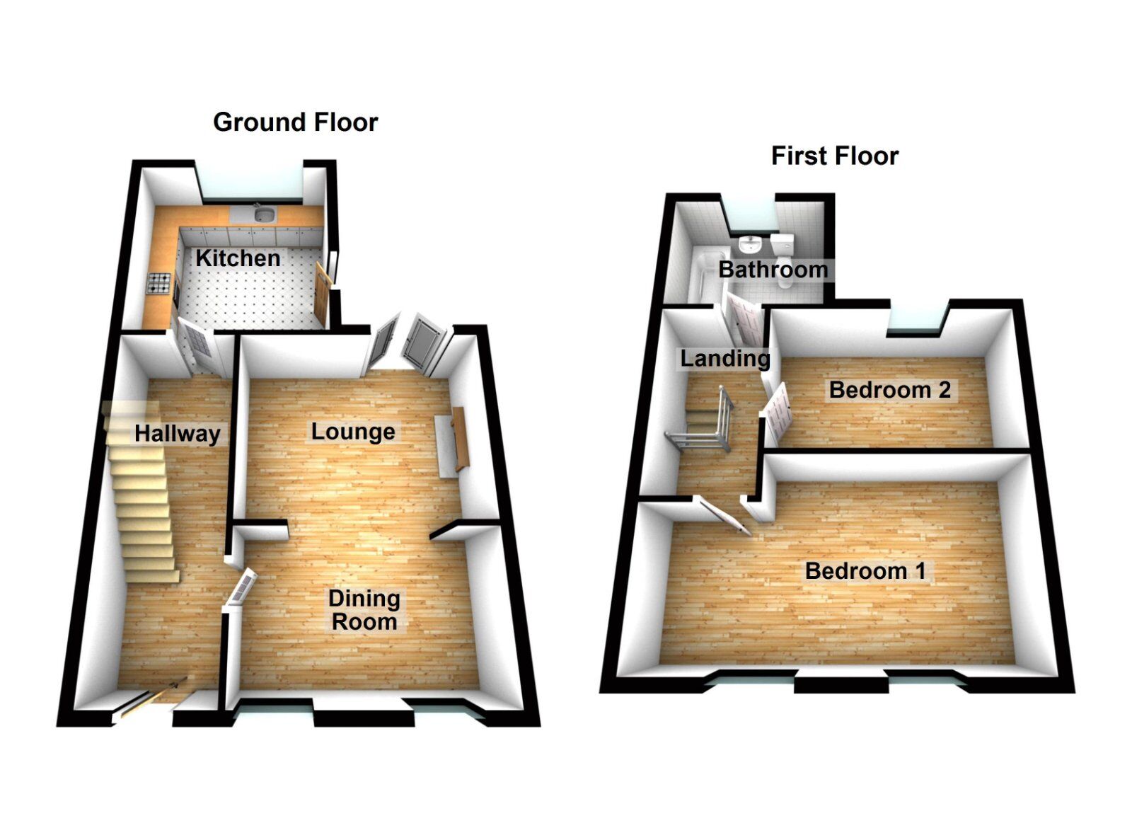 Floorplan of 2 bedroom End Terrace House for sale, Cromwells Highway, Lisburn, County Antrim, BT27