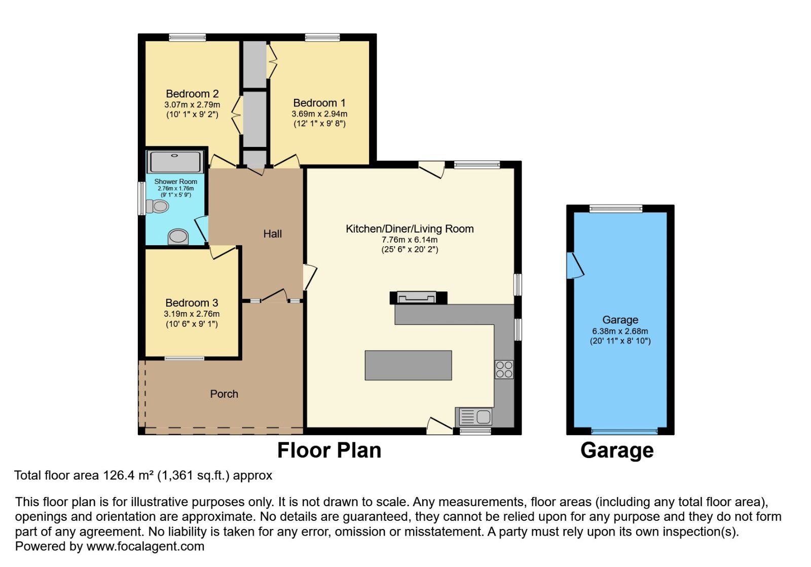 Floorplan of 3 bedroom Detached Bungalow for sale, Stonebridge Court, Stoneyford, County Down, BT28