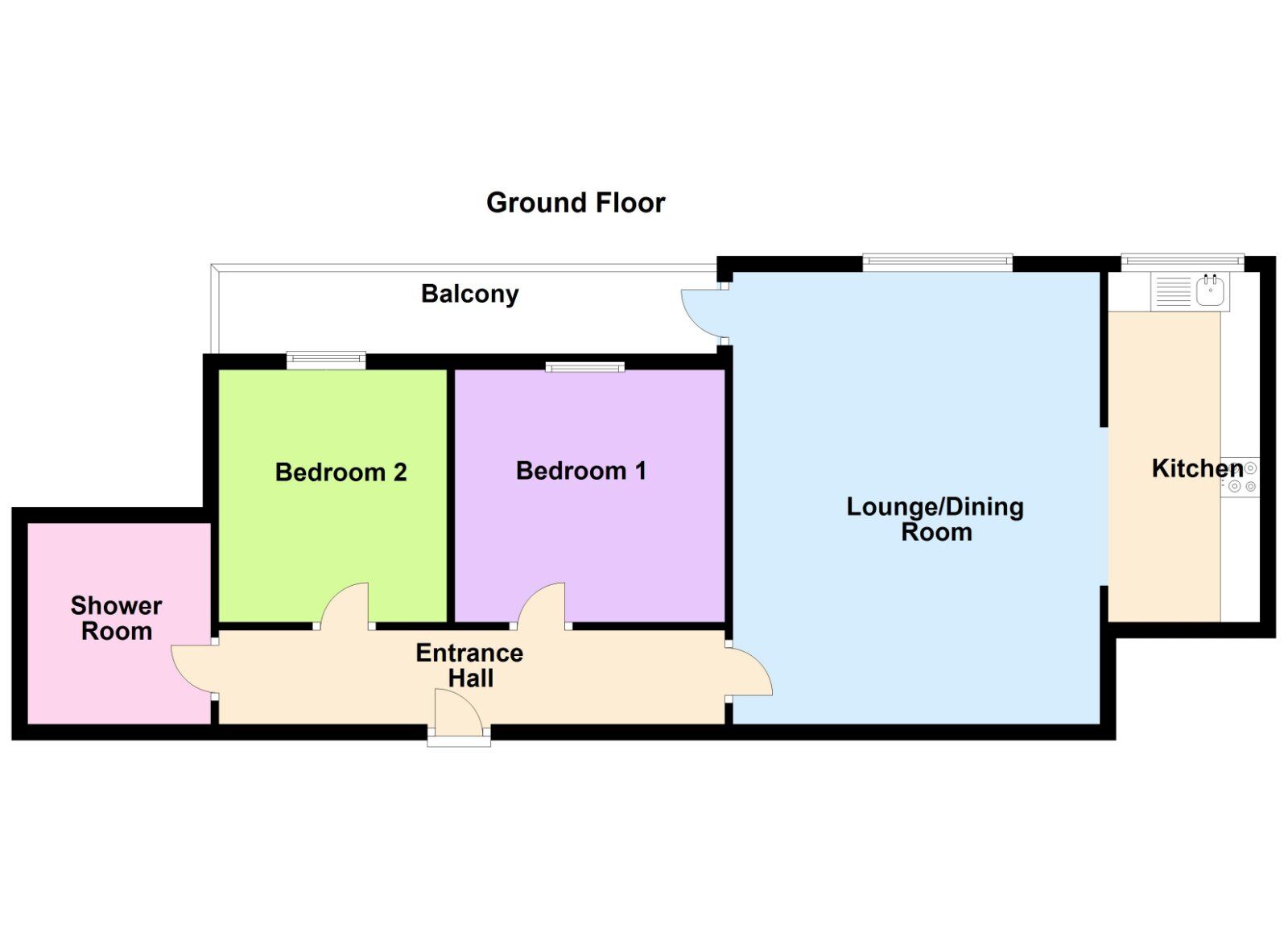 Floorplan of 2 bedroom  Flat for sale, Badgers Lane, Lisburn, County Antrim, BT28