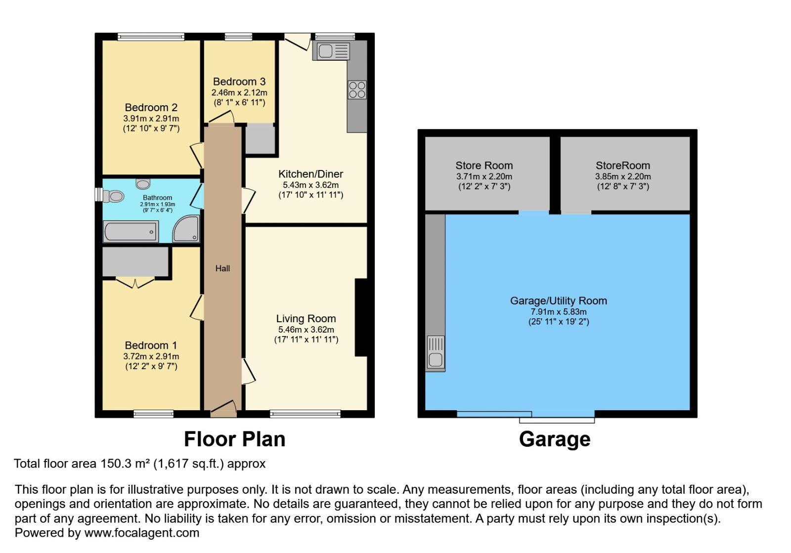 Floorplan of 3 bedroom Semi Detached Bungalow for sale, Causeway End Road, Lisburn, County Antrim, BT28