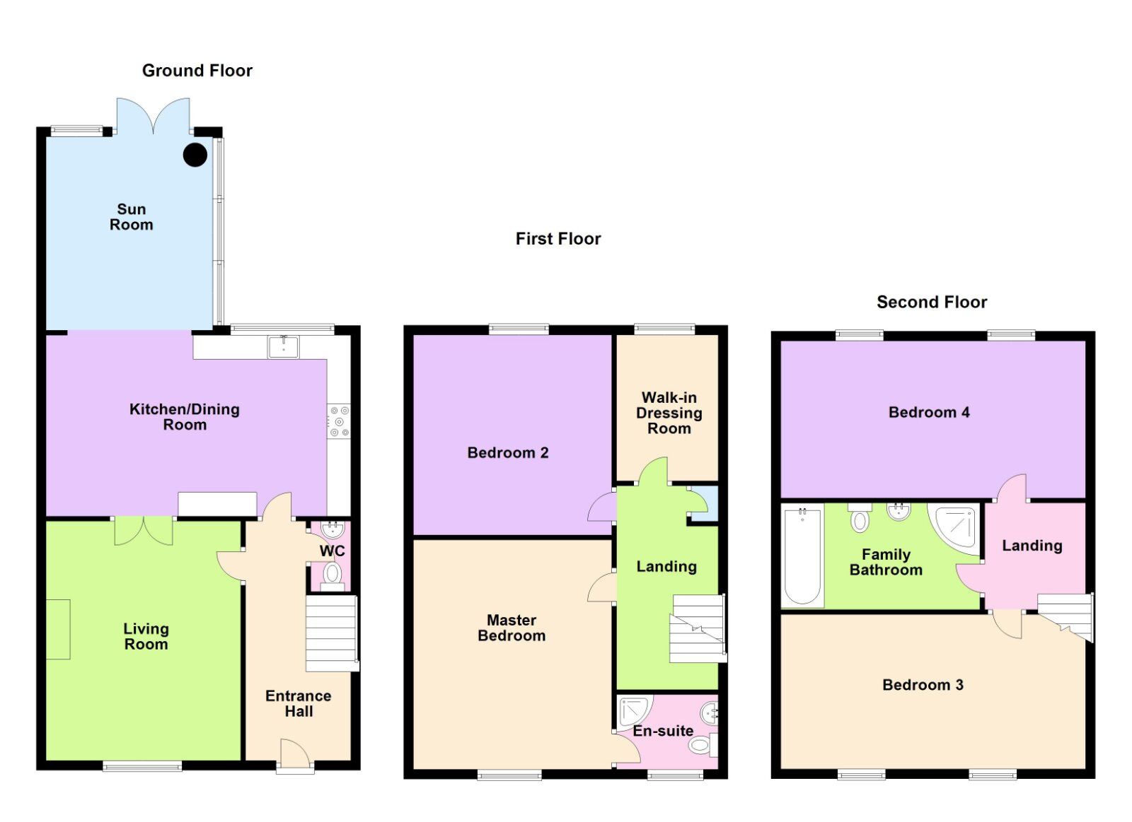 Floorplan of 4 bedroom Mid Terrace House for sale, Kilwarlin Crescent, Hillsborough, County Down, BT26