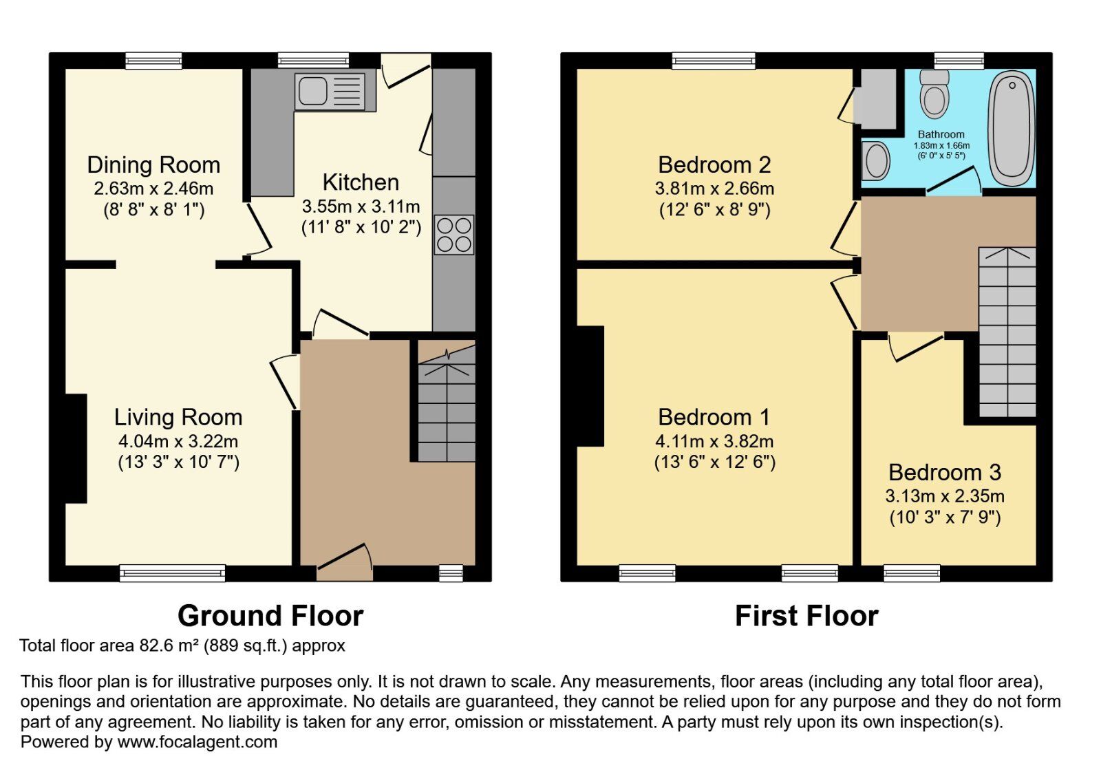 Floorplan of 3 bedroom Mid Terrace House for sale, Beattie Park Central, Dunmurry, County Down, BT17