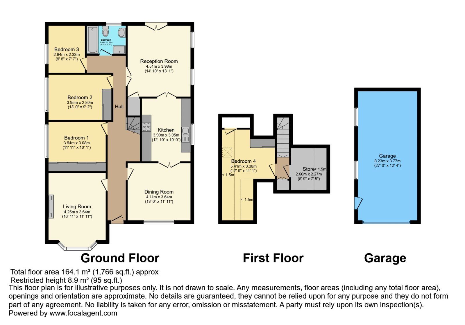 Floorplan of 3 bedroom Detached Bungalow for sale, Fairview Park, Dunmurry, County Down, BT17