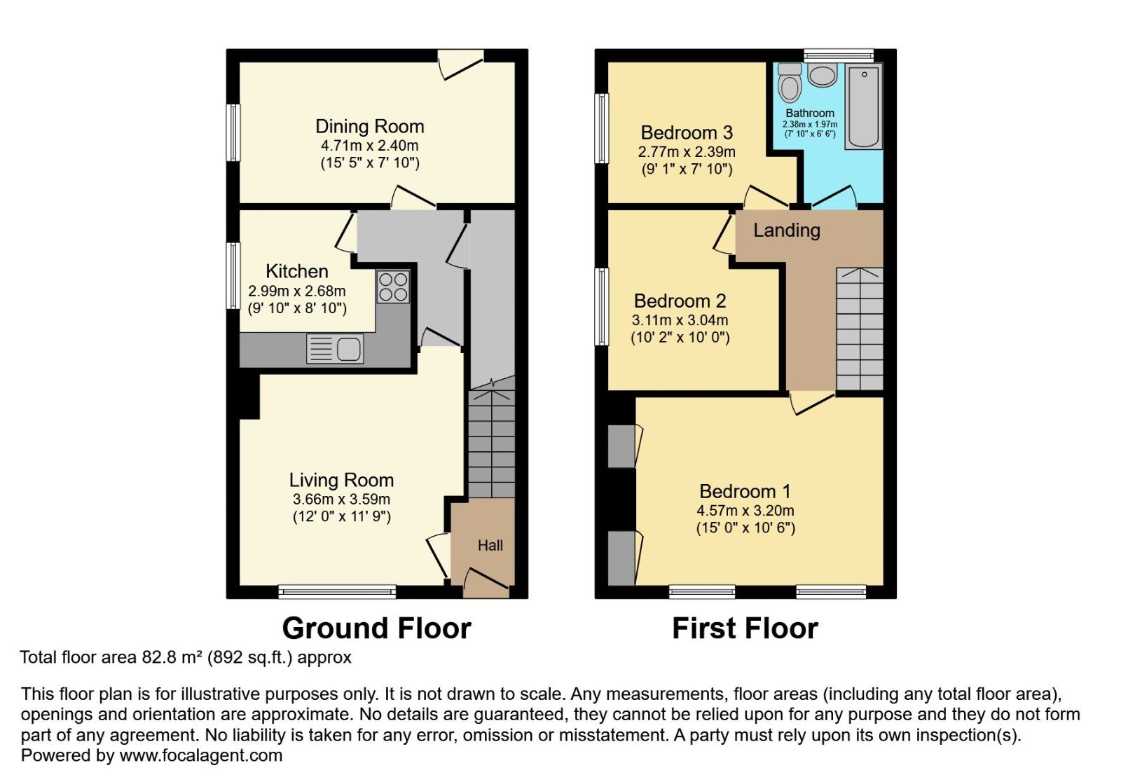 Floorplan of 3 bedroom End Terrace House for sale, Wesley Street, Lisburn, County Down, BT27