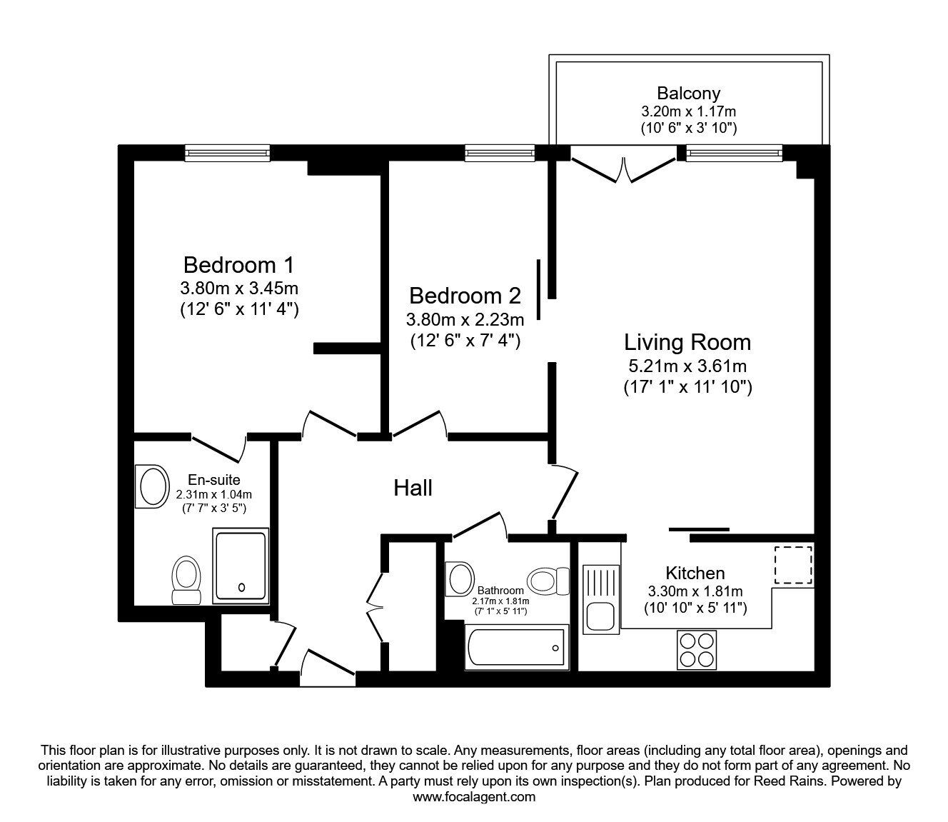 Floorplan of 2 bedroom  Flat to rent, Apartment 2 43 Lydia Ann Street, Liverpool, L1