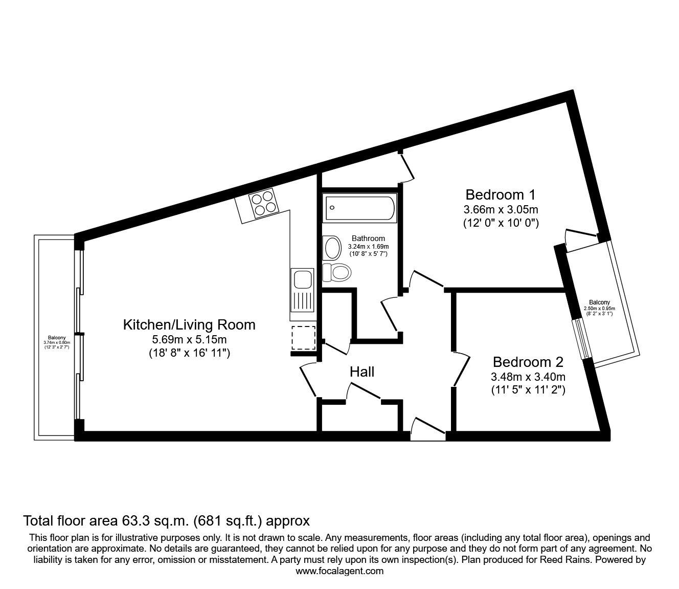 Floorplan of 2 bedroom  Flat to rent, Duke Street, Liverpool, L1