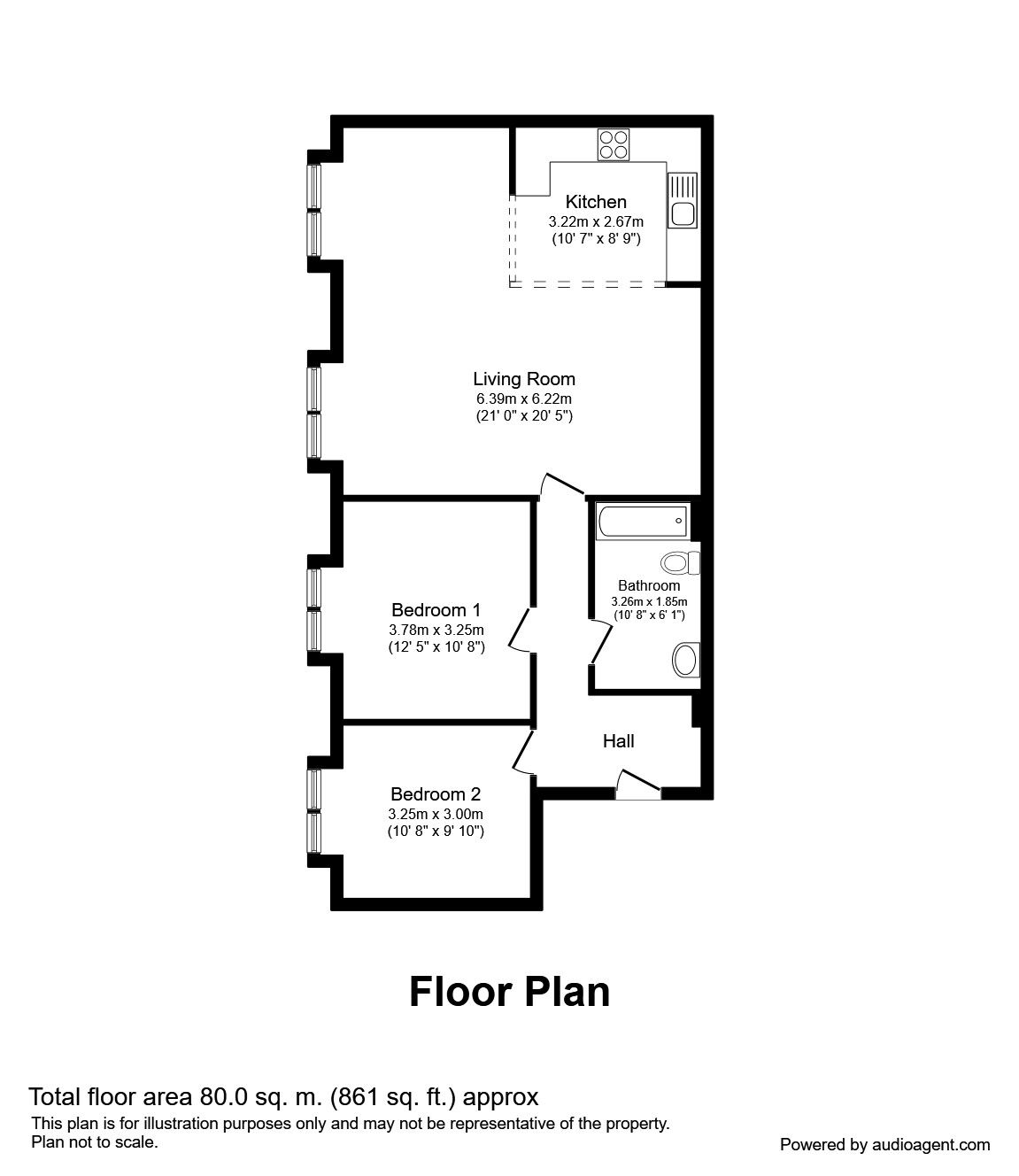 Floorplan of 2 bedroom  Flat to rent, Commercial Road, Liverpool, L5