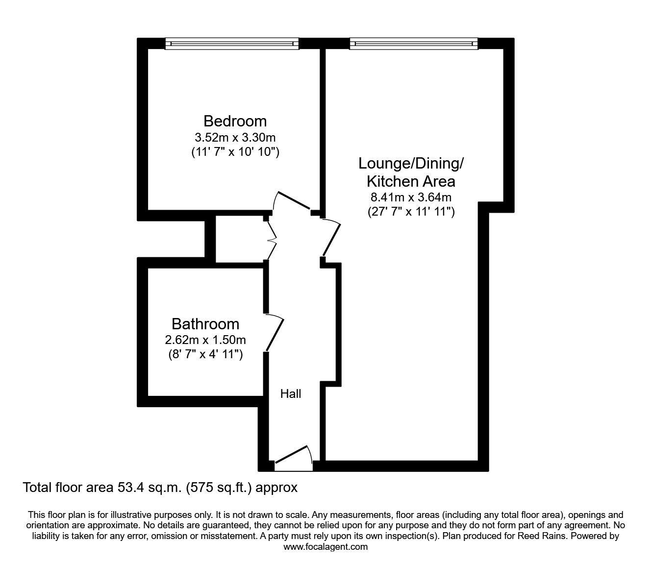 Floorplan of 1 bedroom  Flat to rent, Edmund Street, Liverpool, Merseyside, L3