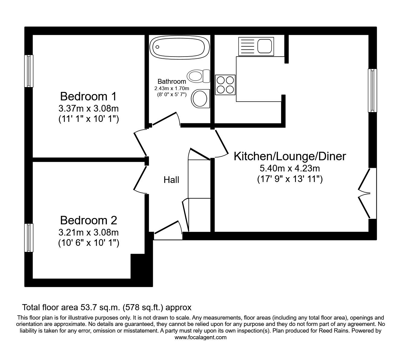 Floorplan of 2 bedroom  Flat to rent, St. Andrew Street, Liverpool, Merseyside, L3