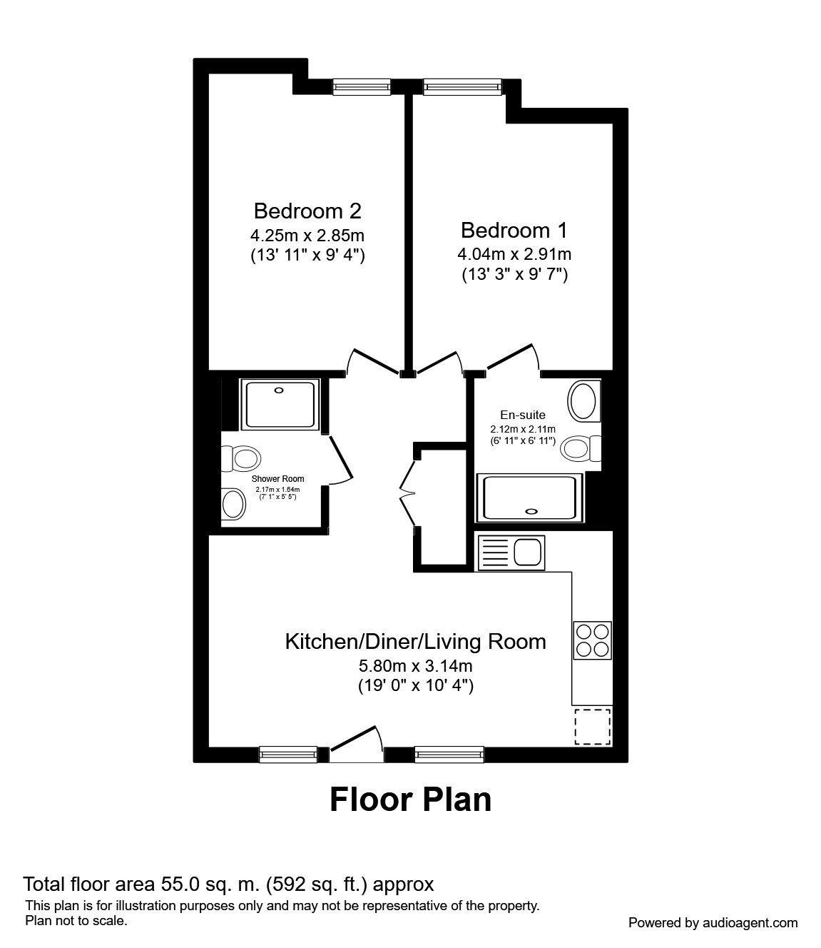 Floorplan of 2 bedroom  Flat to rent, Norfolk Street, Liverpool, Merseyside, L1