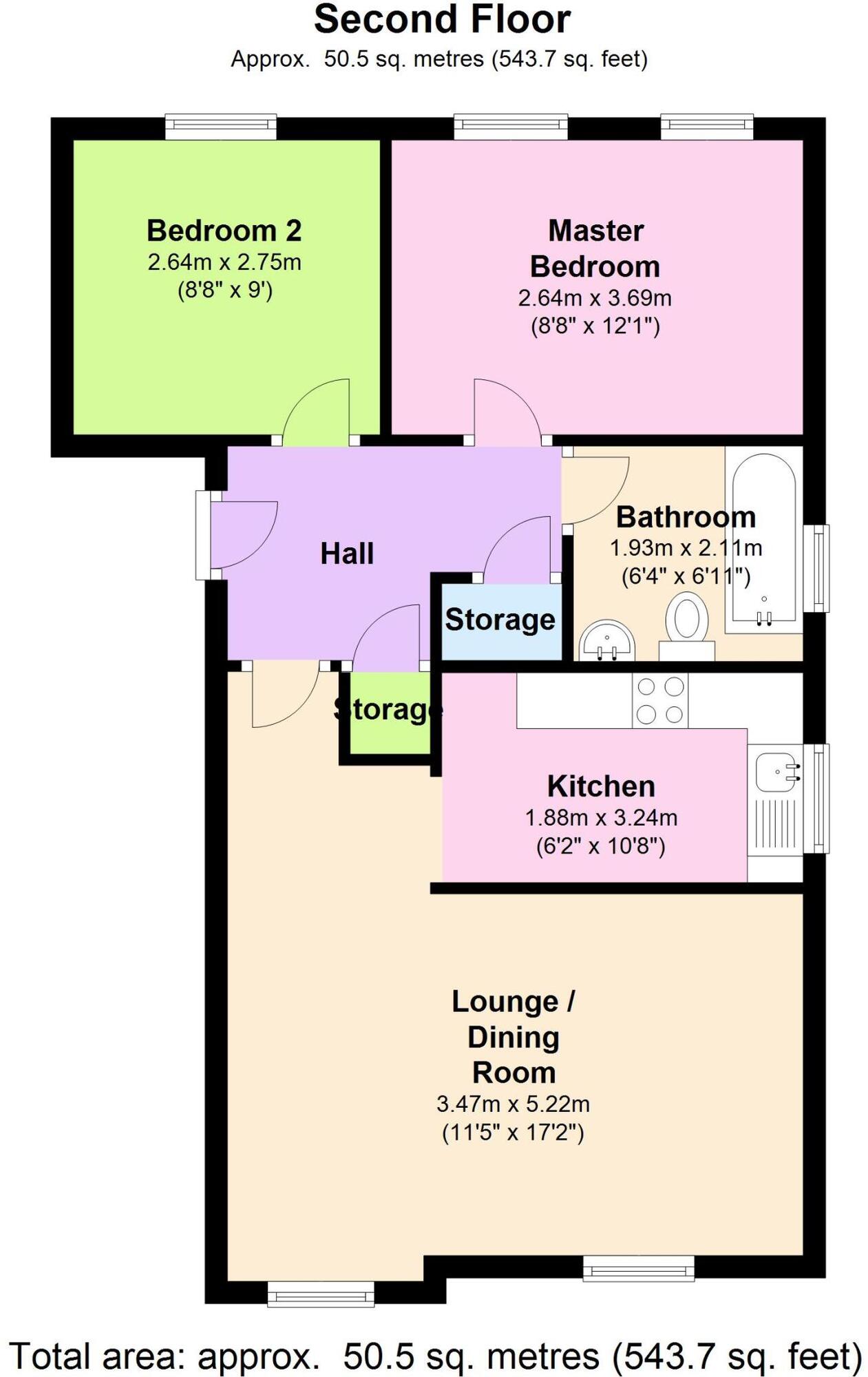 Floorplan of 2 bedroom  Flat for sale, Upper Parliament Street, Liverpool, Merseyside, L8