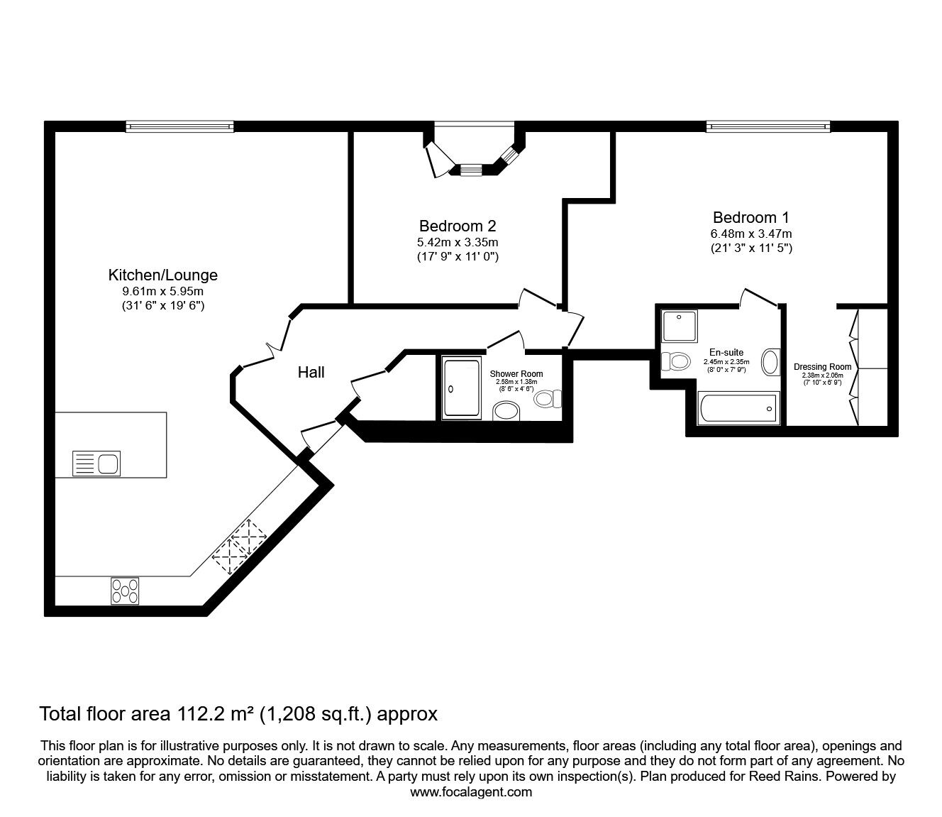 Floorplan of 2 bedroom  Flat for sale, The Colonnades, Albert Dock, Merseyside, L3