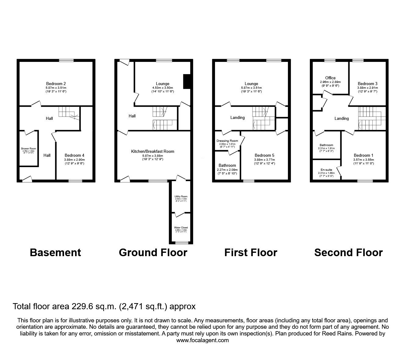 Floorplan of 5 bedroom Mid Terrace House for sale, Falkner Street, Liverpool, Merseyside, L8