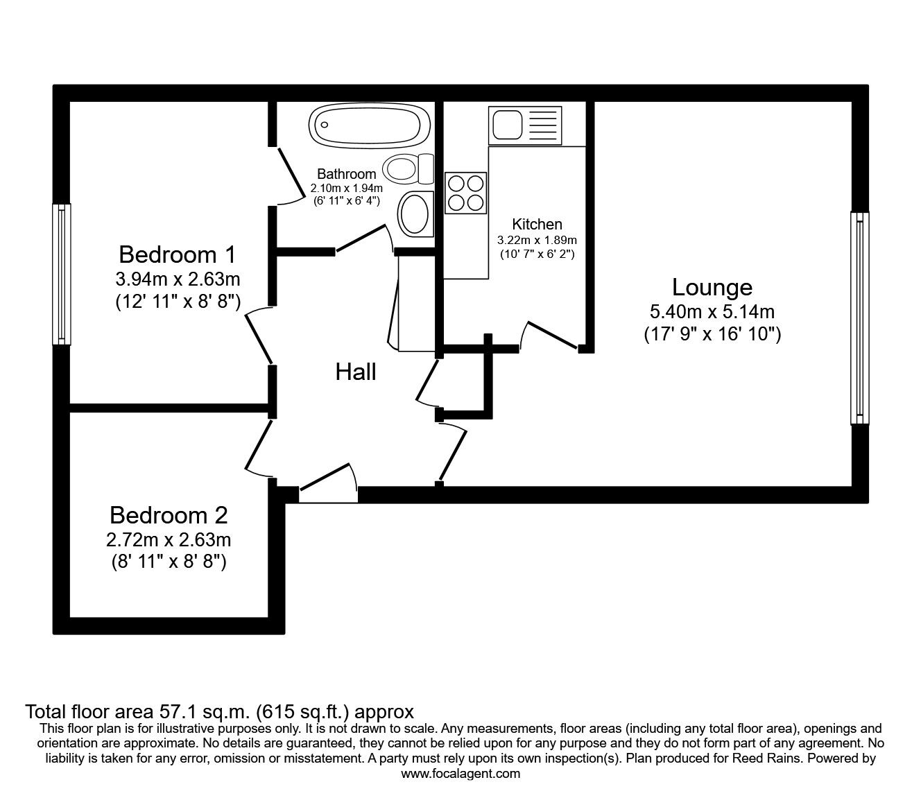 Floorplan of 2 bedroom  Flat for sale, Upper Parliament Street, Liverpool, Merseyside, L8