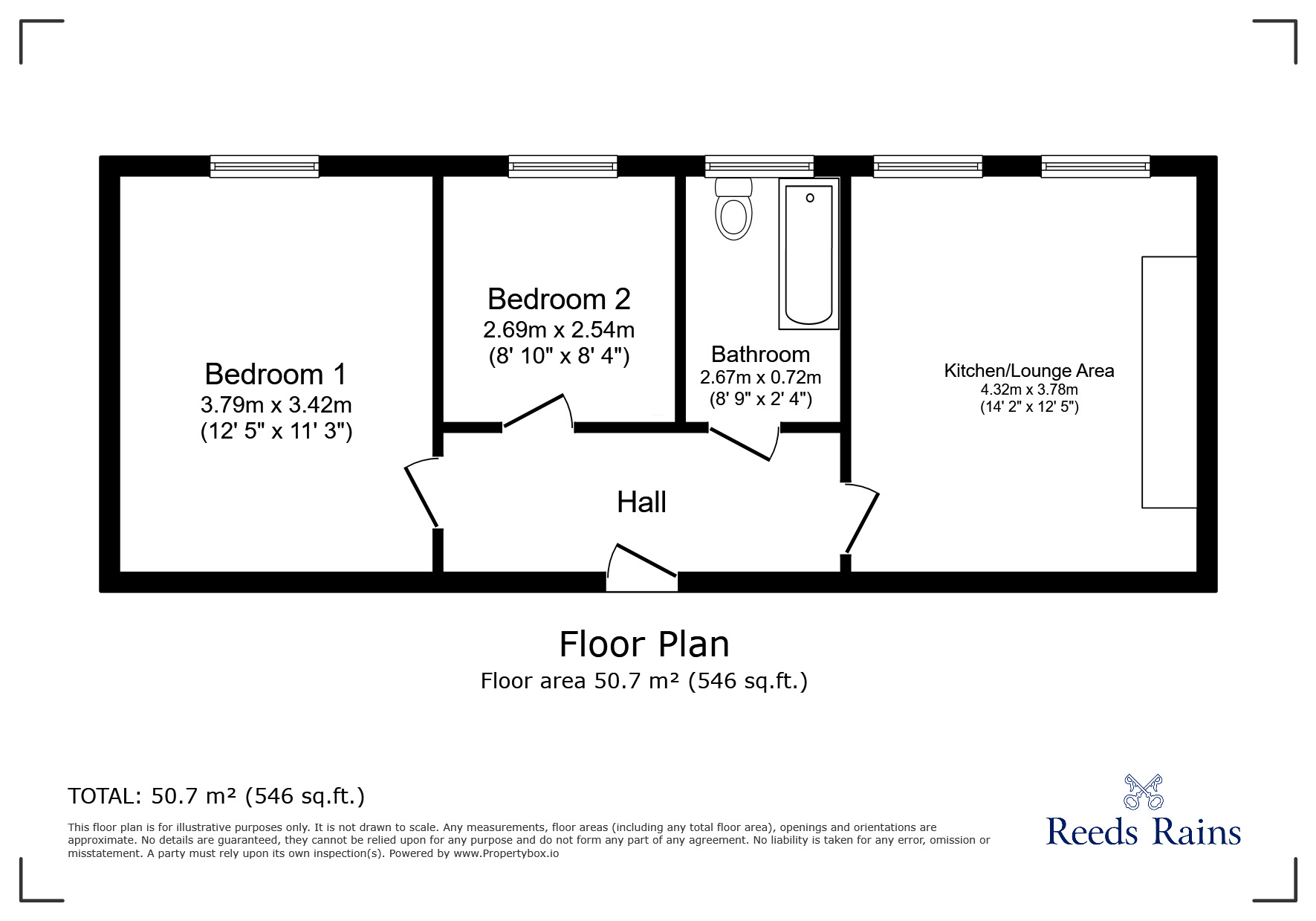 Floorplan of 2 bedroom  Flat for sale, Vauxhall Road, Liverpool, Merseyside, L5