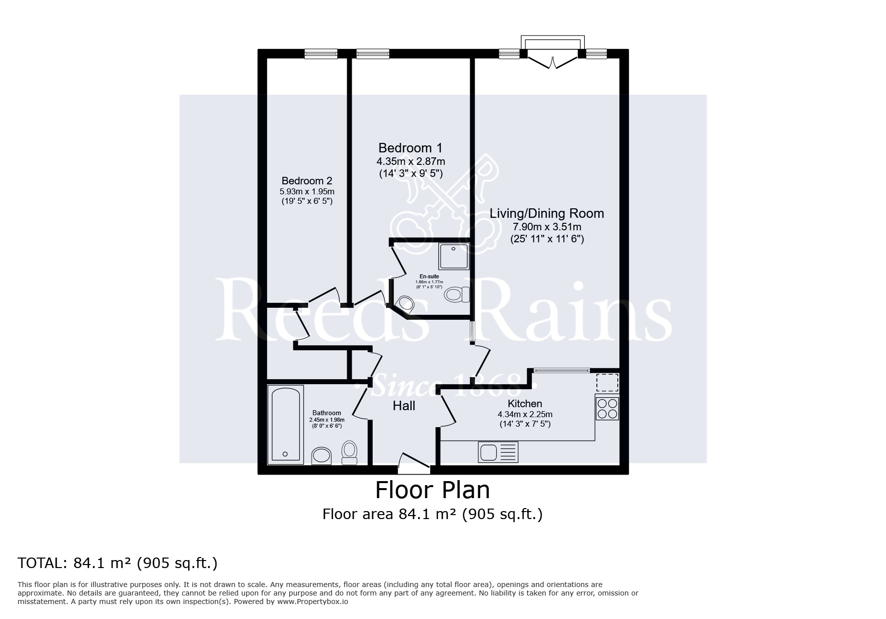 Floorplan of 2 bedroom  Flat for sale, Waterloo Warehouse, Waterloo Road, Liverpool, Merseyside, L3