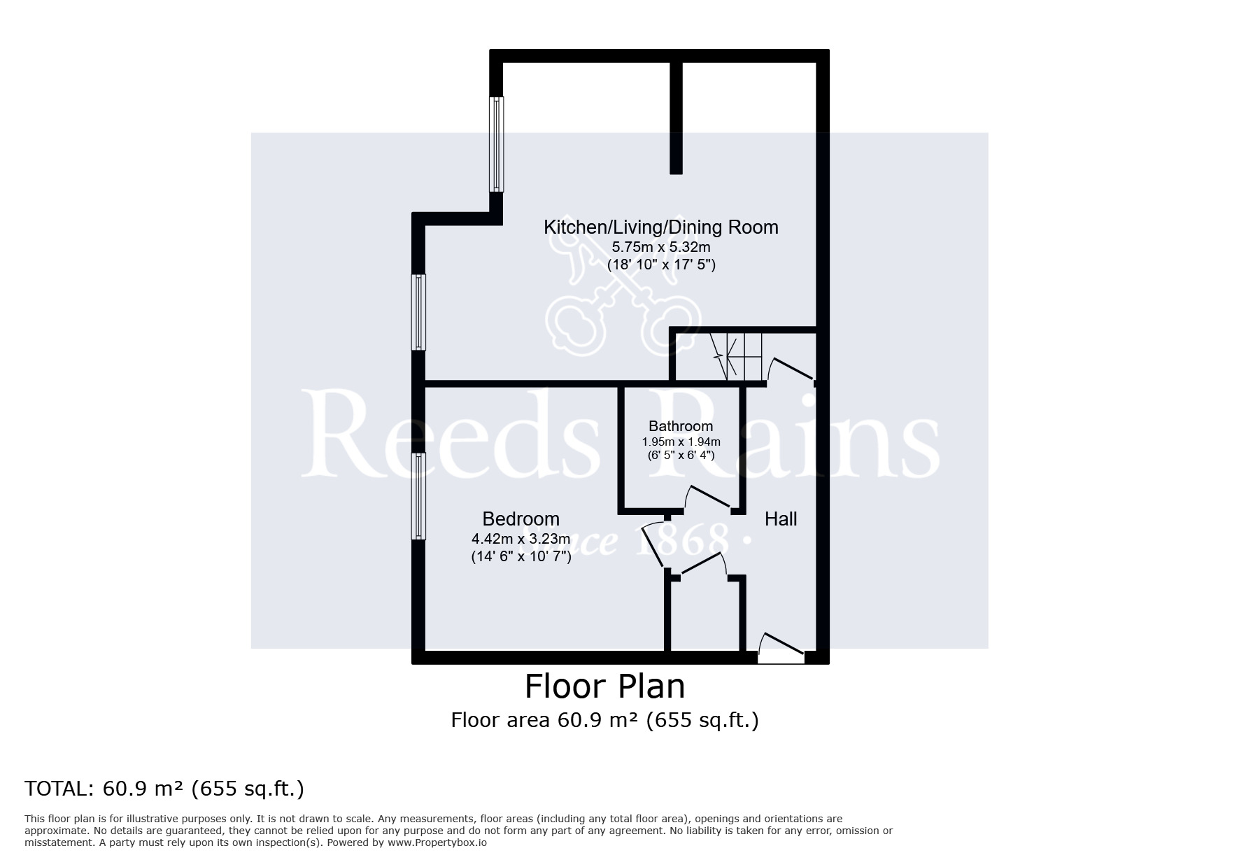 Floorplan of 1 bedroom  Flat for sale, Shaw Street, Liverpool, Merseyside, L6