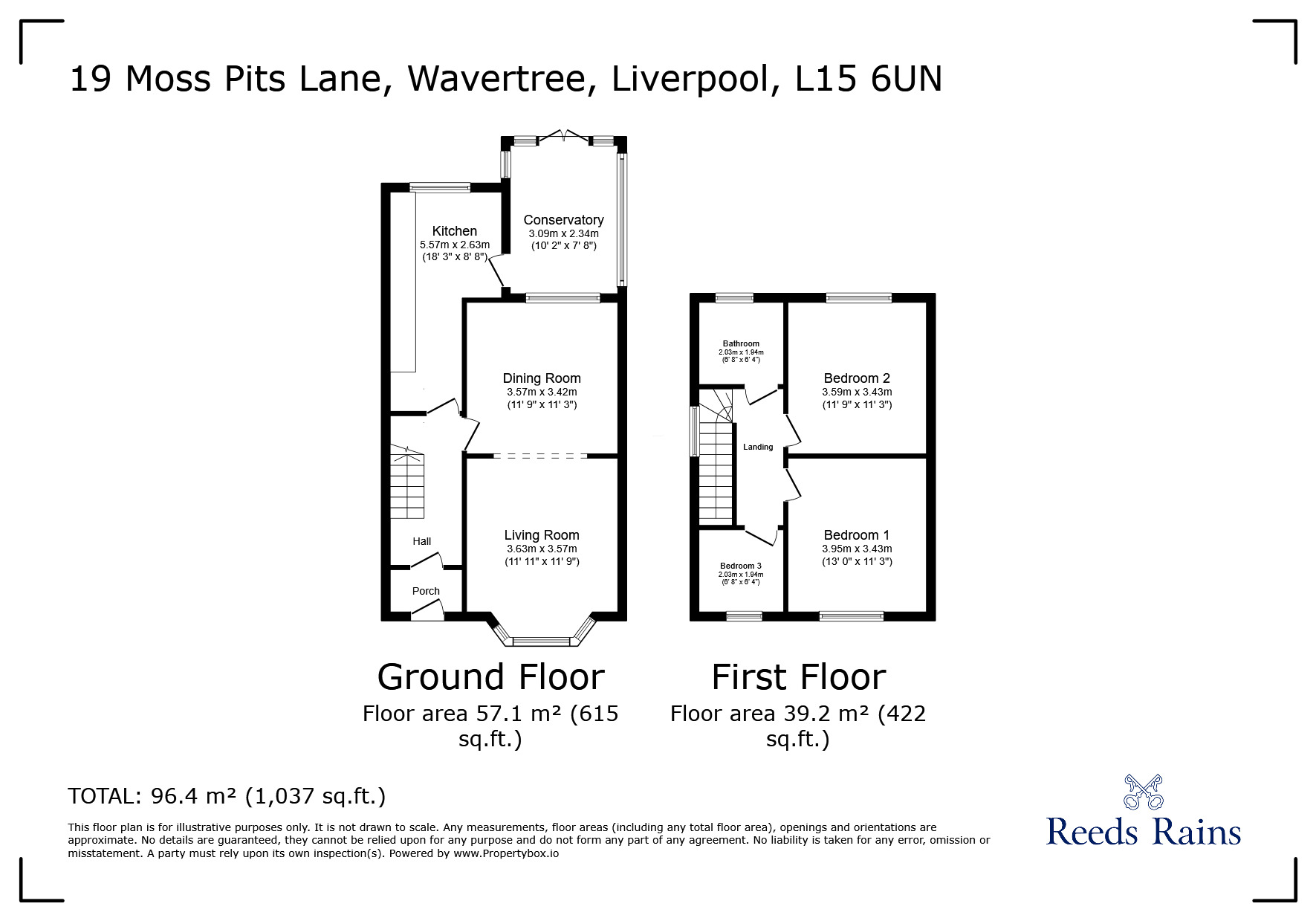 Floorplan of 3 bedroom Semi Detached House for sale, Moss Pits Lane, Wavertree, Merseyside, L15