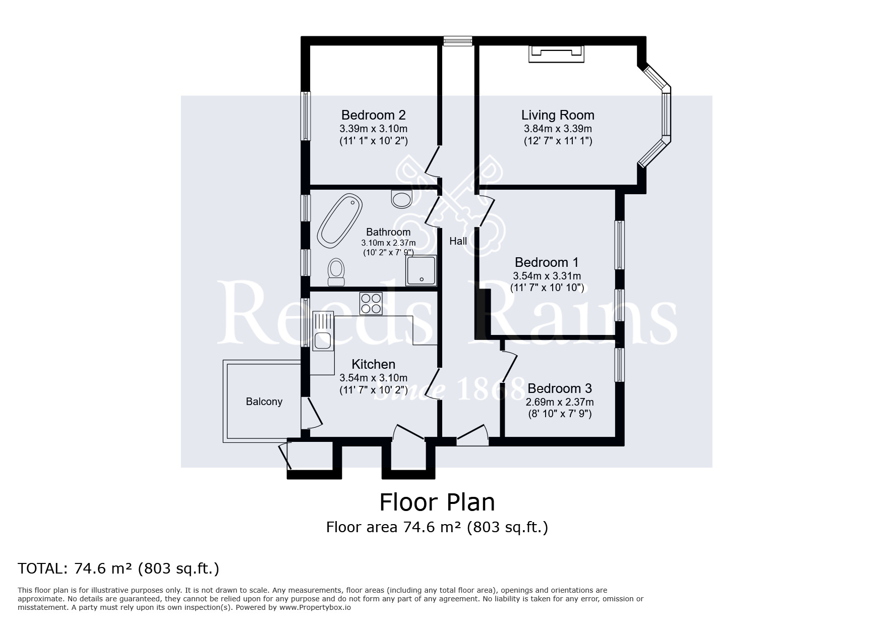 Floorplan of 3 bedroom  Flat for sale, Muirhead Avenue, Liverpool, Merseyside, L13