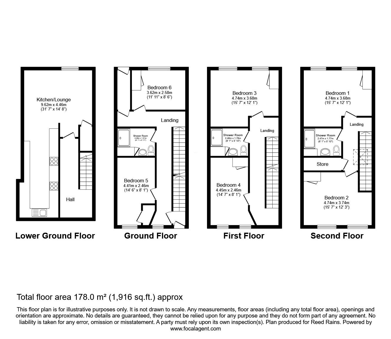 Floorplan of 6 bedroom Mid Terrace House for sale, Seymour Street, Liverpool, Merseyside, L3