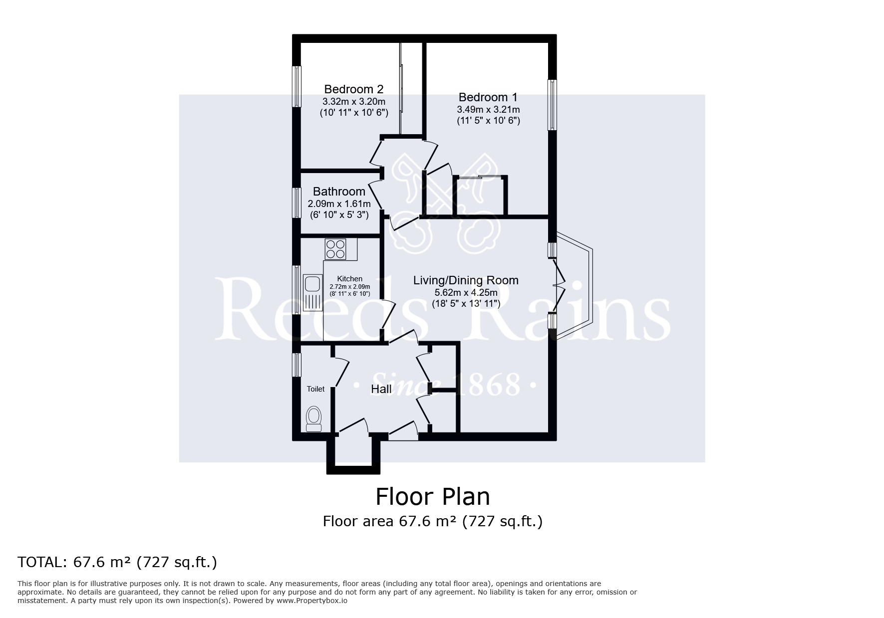 Floorplan of 2 bedroom  Flat for sale, Muirhead Avenue, Liverpool, Merseyside, L13