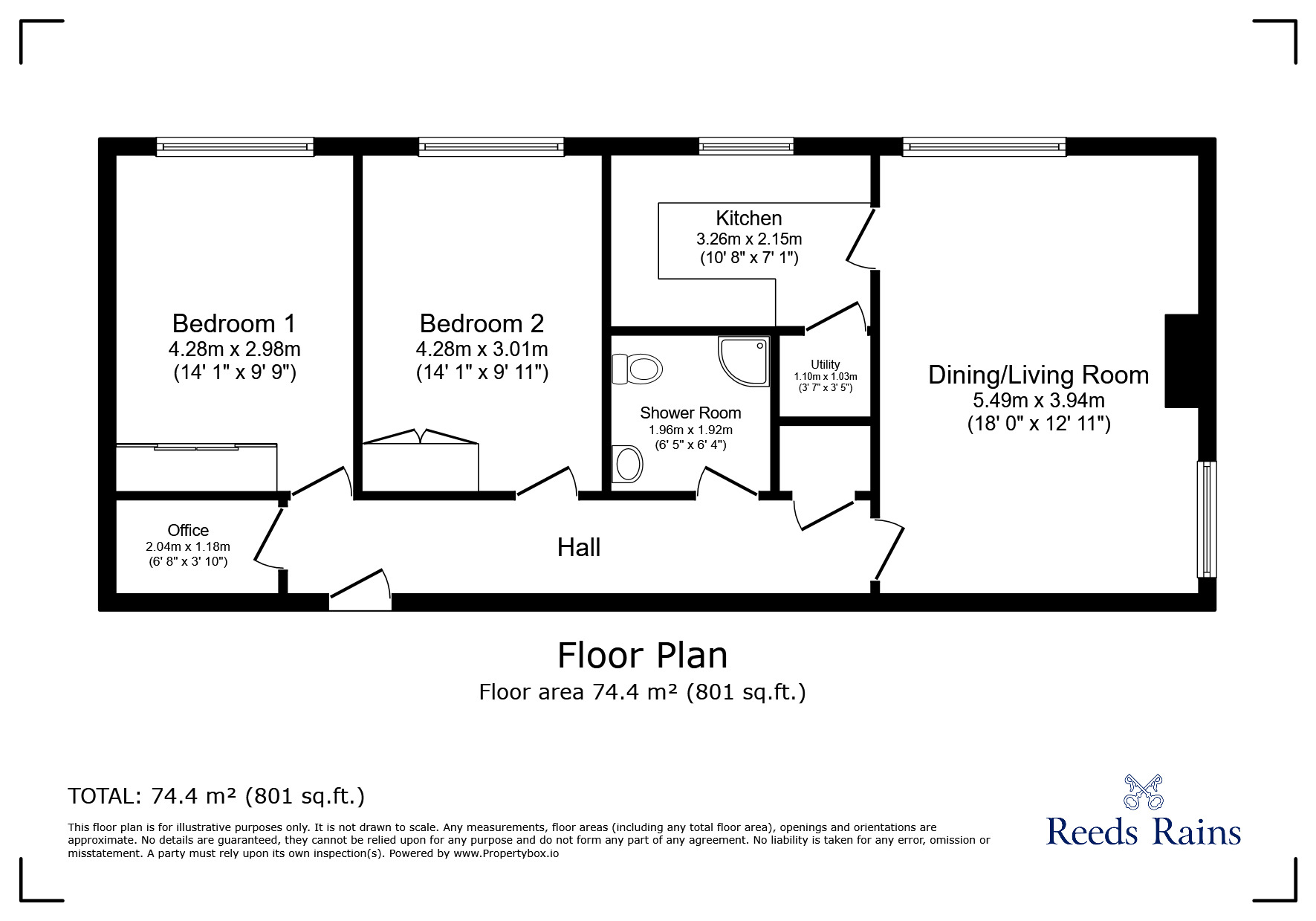 Floorplan of 2 bedroom  Flat for sale, Dowhills Park, Liverpool, Merseyside, L23