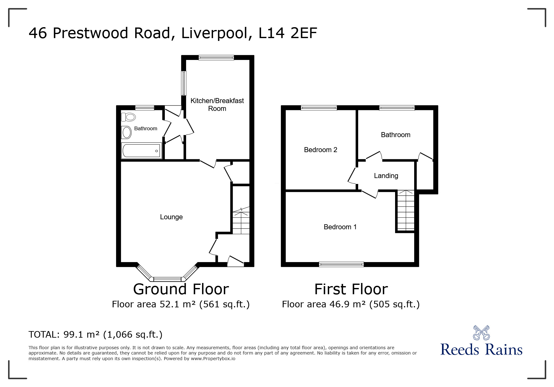 Floorplan of 3 bedroom Mid Terrace House for sale, Prestwood Road, Liverpool, Merseyside, L14