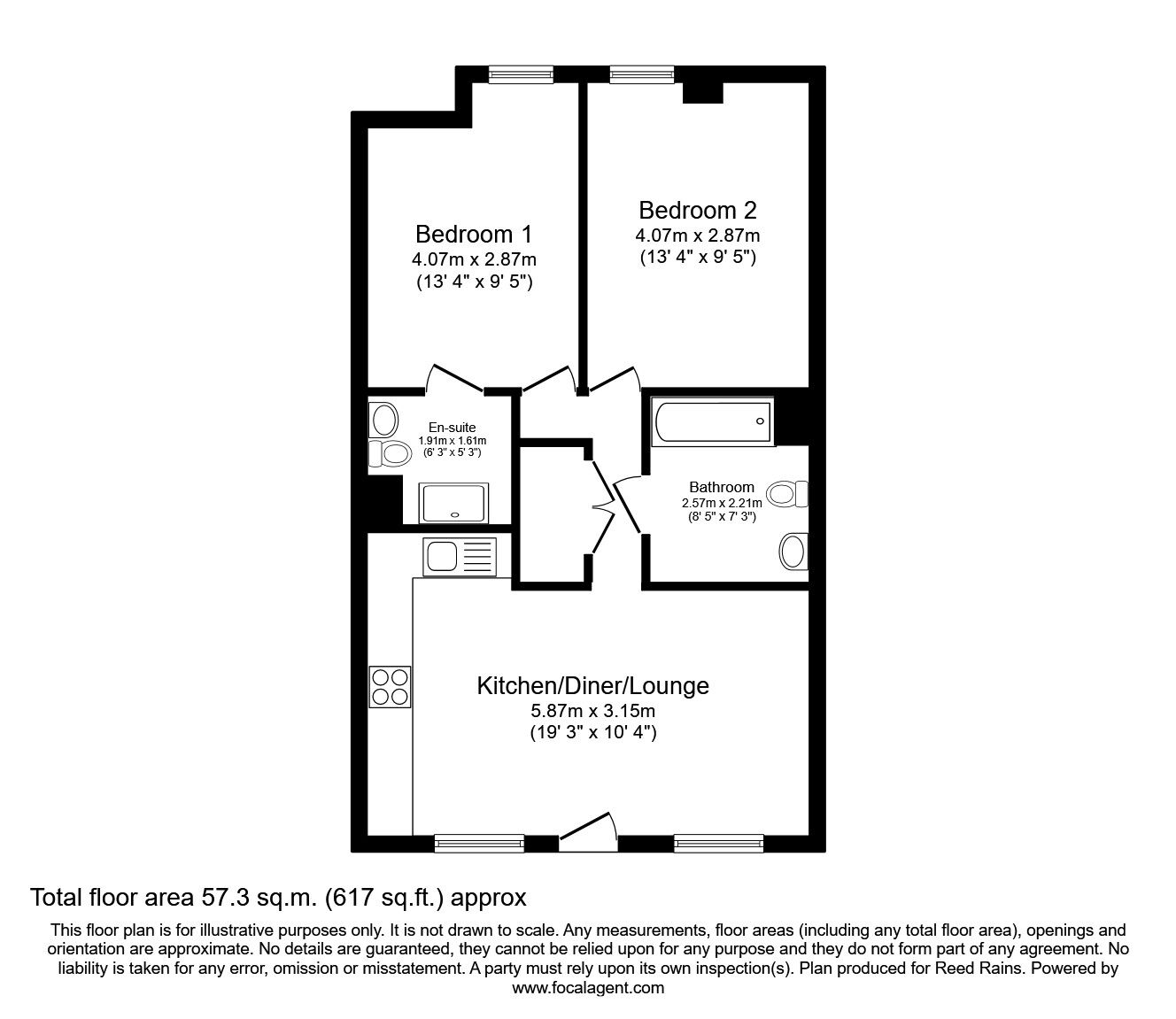 Floorplan of 2 bedroom  Flat for sale, Norfolk Street, Liverpool, Merseyside, L1