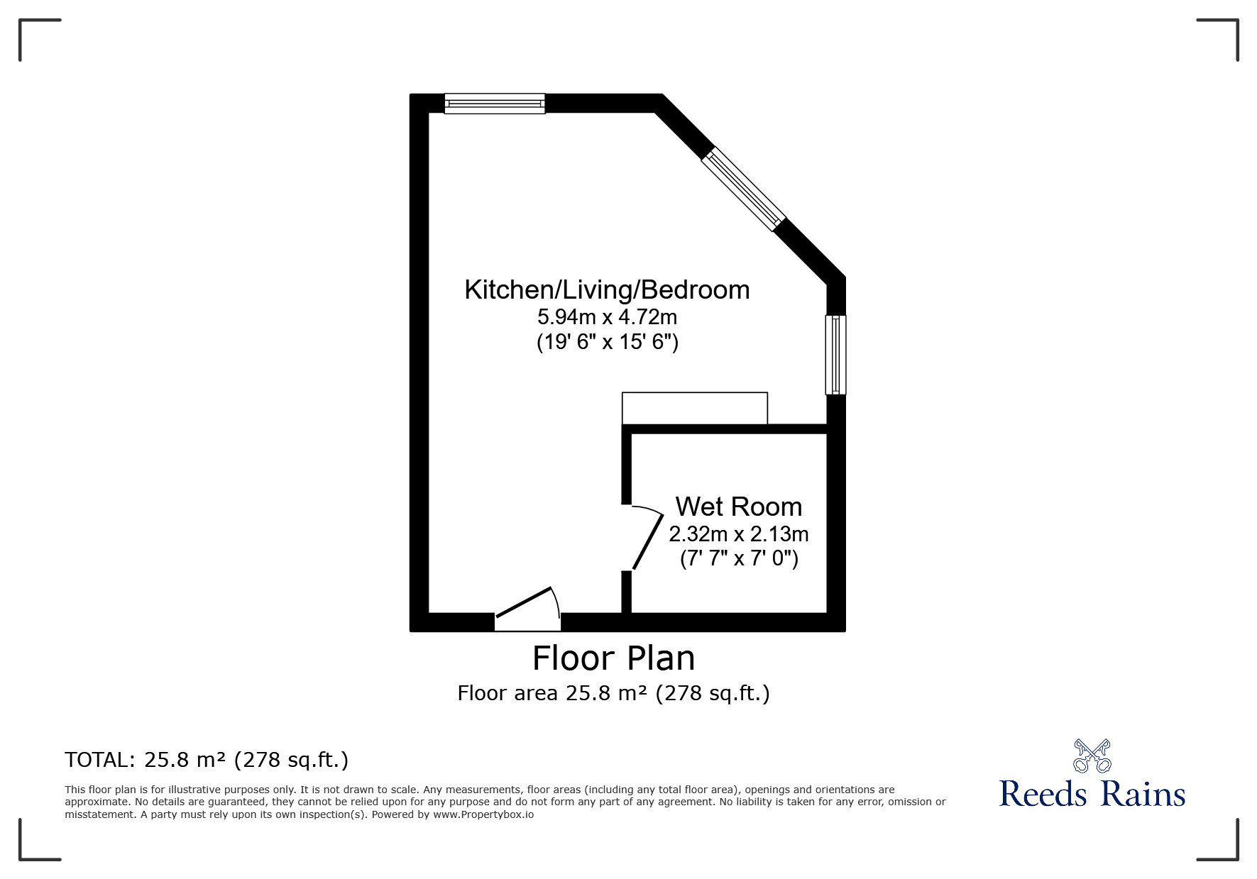 Floorplan of  Flat for sale, Moorfields, Liverpool, Merseyside, L2