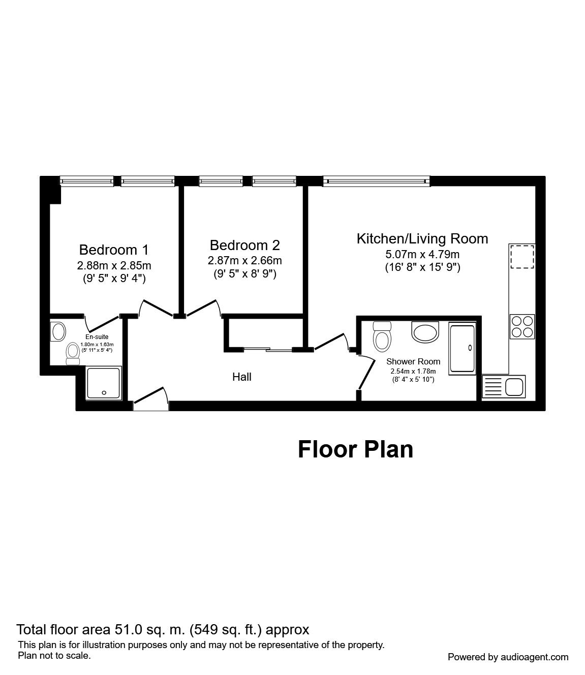 Floorplan of 2 bedroom  Flat to rent, Rumford Street, Liverpool, Merseyside, L2