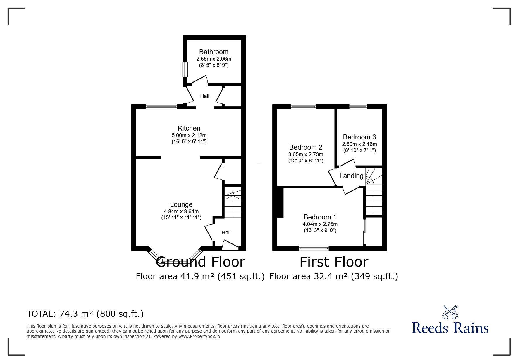 Floorplan of 3 bedroom End Terrace House for sale, Shellingford Road, Liverpool, Merseyside, L14