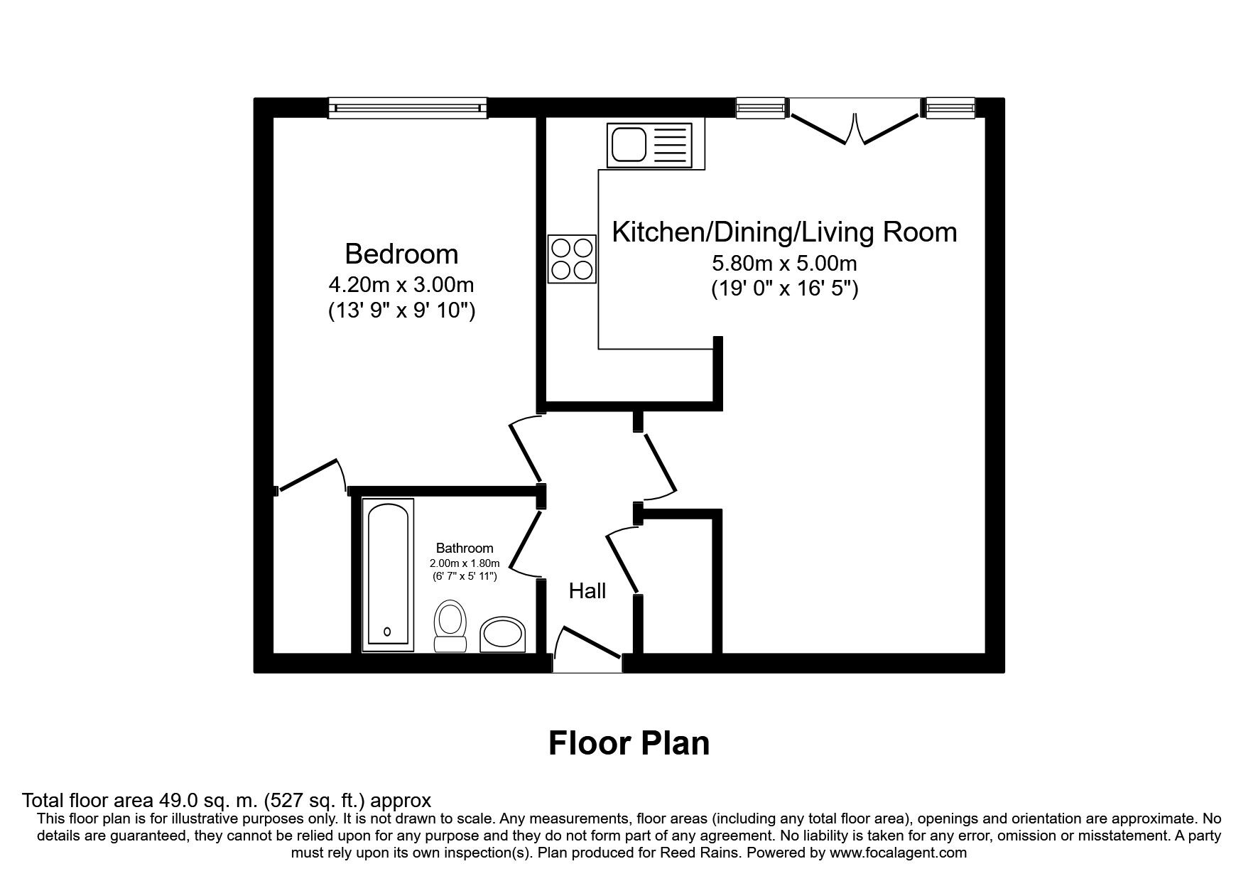 Floorplan of 1 bedroom  Flat for sale, Madison Square, Liverpool, Merseyside, L1