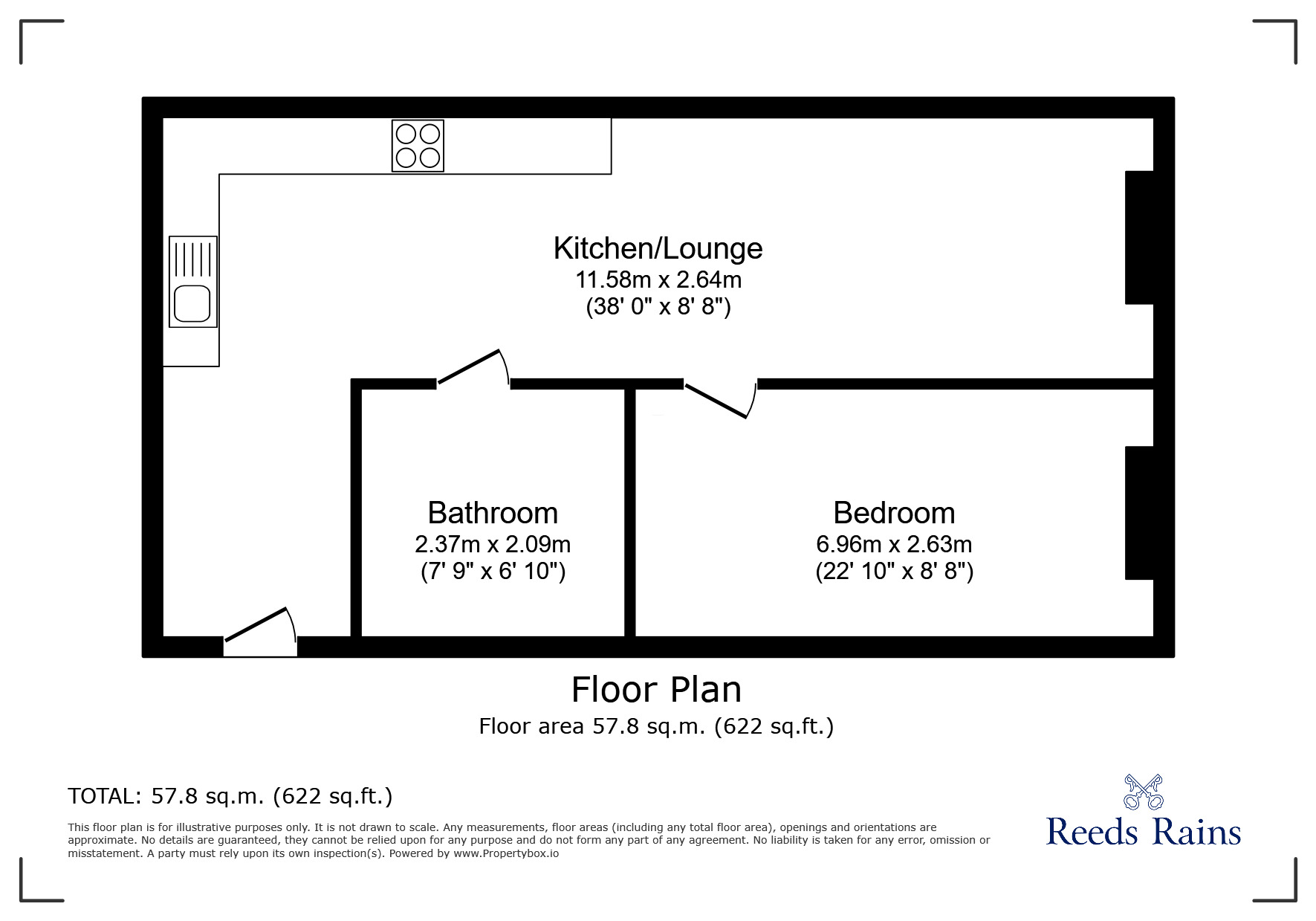 Floorplan of 1 bedroom  Flat to rent, Roscoe Street, Liverpool, Merseyside, L1