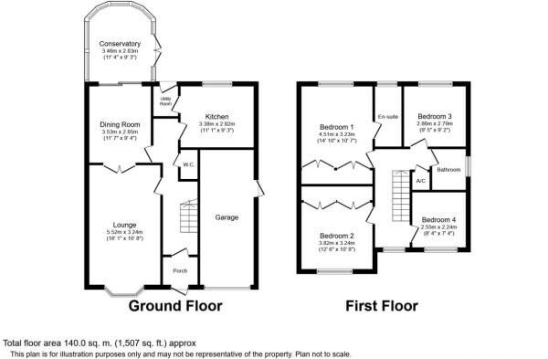 Floorplan of 4 bedroom Detached House to rent, Birch Grove, Balsall Common, West Midlands, CV7