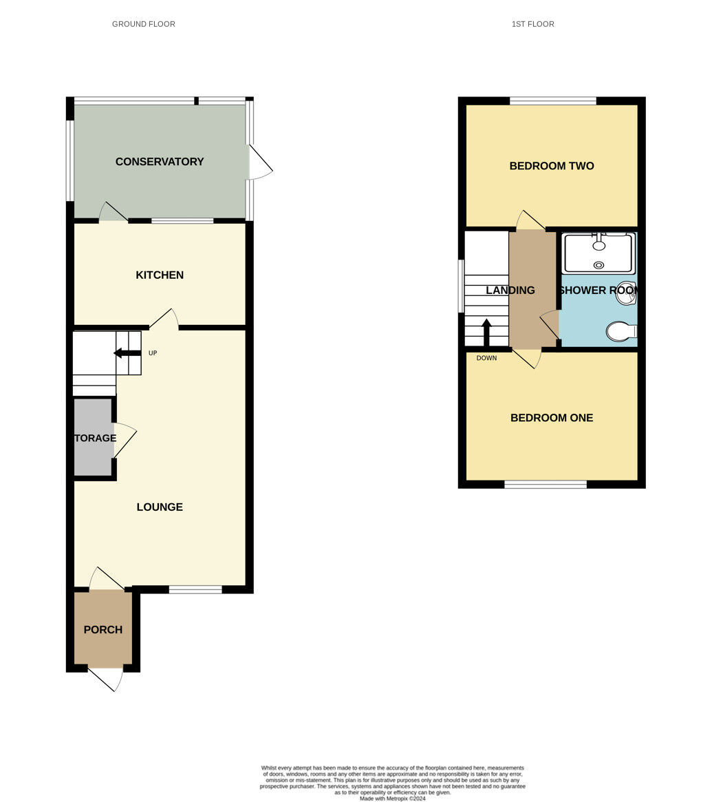 Floorplan of 2 bedroom Semi Detached House for sale, Ann Close, Ellesmere Port, Cheshire, CH66