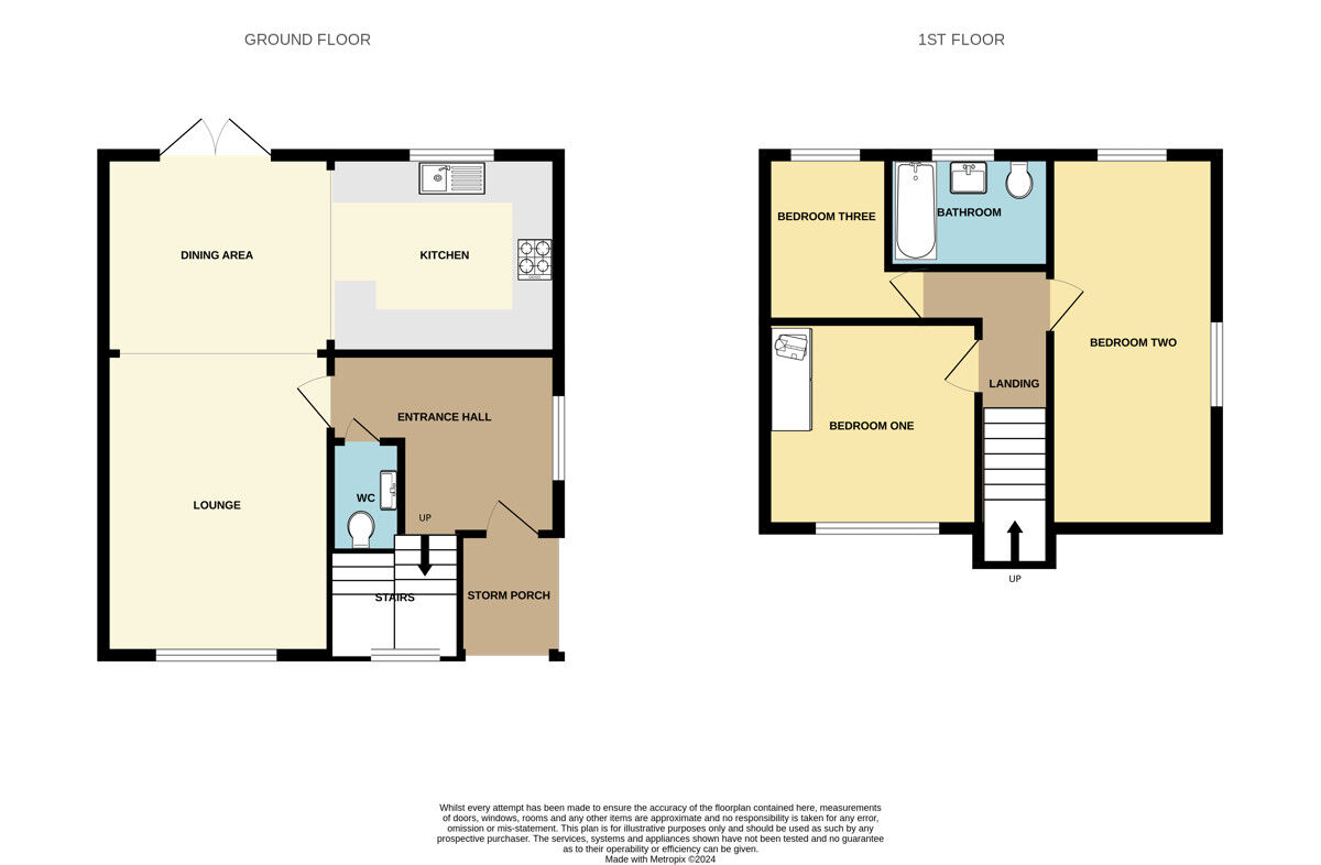 Floorplan of 3 bedroom Semi Detached House for sale, Broadland Gardens, Great Sutton, Cheshire, CH66