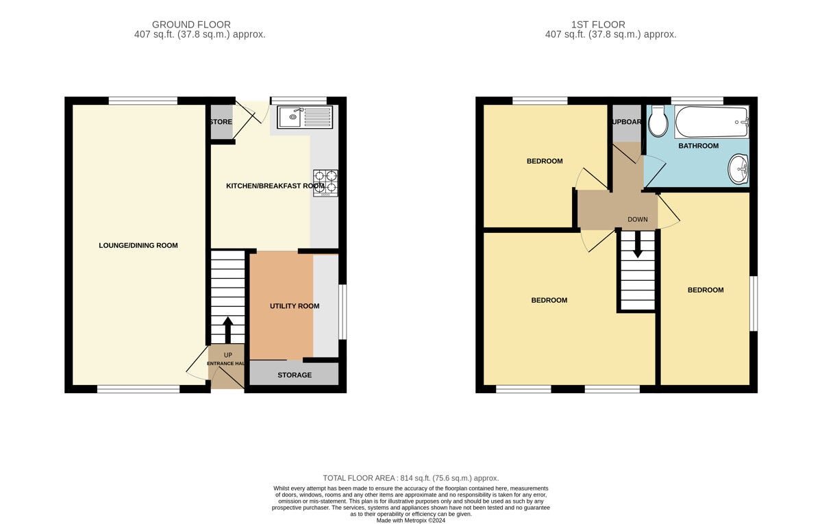 Floorplan of 3 bedroom End Terrace House for sale, Romiley Road, Ellesmere Port, Cheshire, CH66