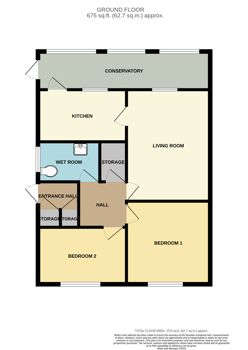 Floorplan of 2 bedroom End Terrace Bungalow for sale, Faraday Road, Whitby, Cheshire, CH65