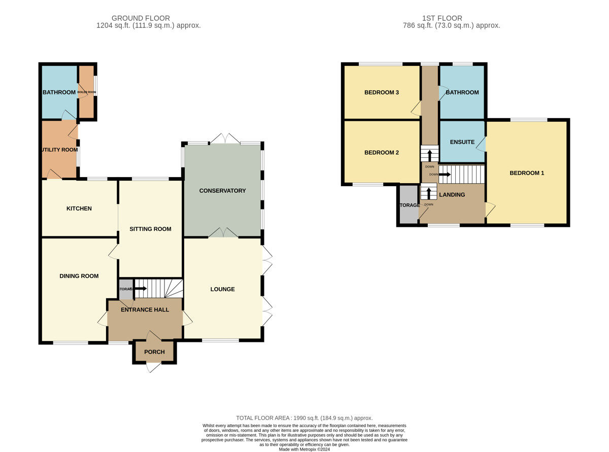 Floorplan of 3 bedroom Semi Detached House for sale, Welsh Road, Ledsham, Cheshire, CH66