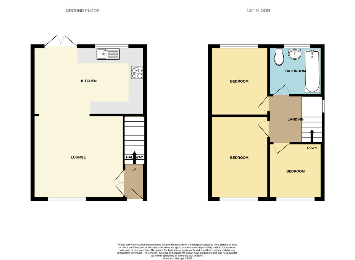 Floorplan of 3 bedroom Semi Detached House for sale, Starbeck Drive, Little Sutton, Cheshire, CH66