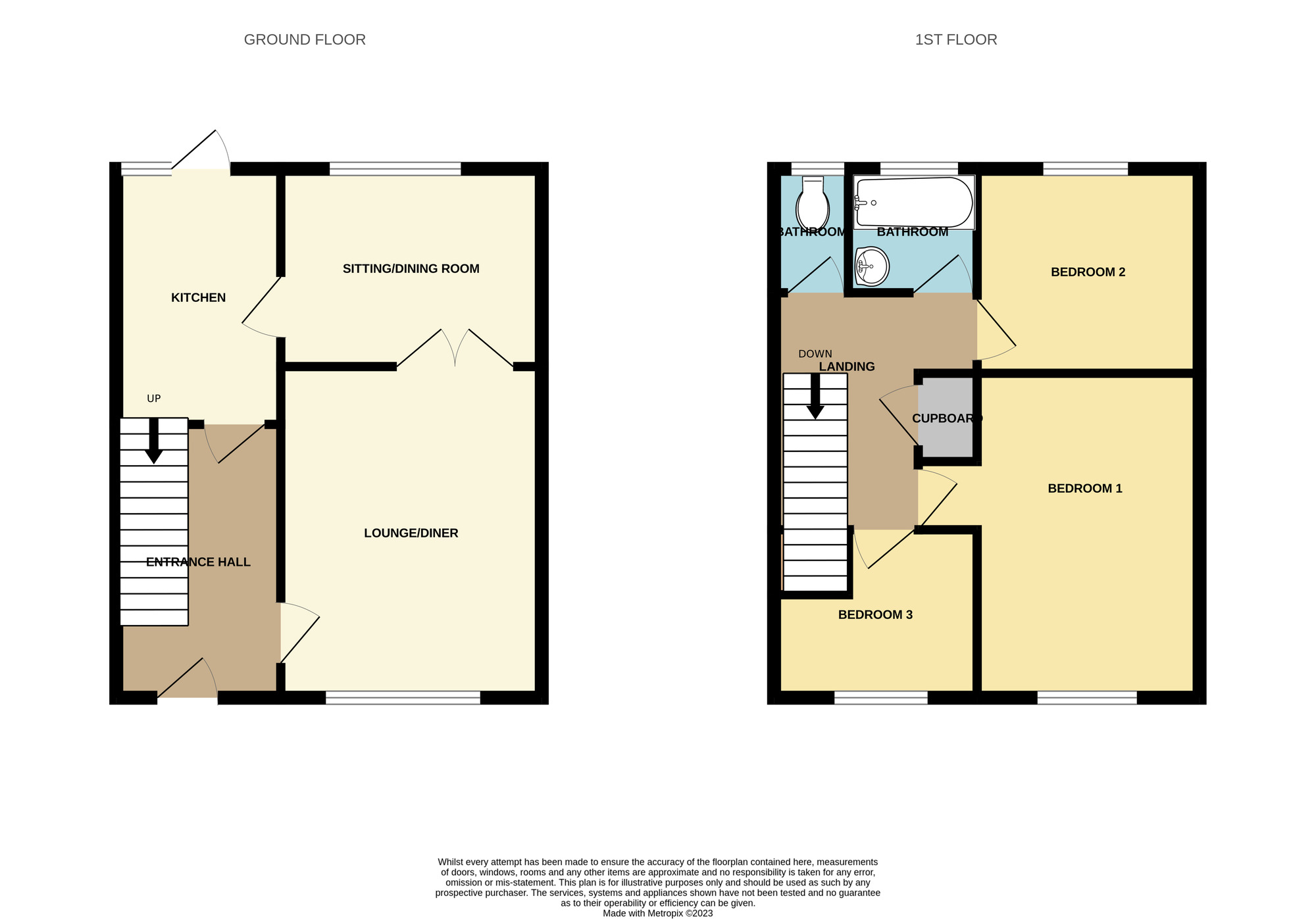 Floorplan of 3 bedroom Mid Terrace House for sale, Seacombe Drive, Great Sutton, Cheshire, CH66